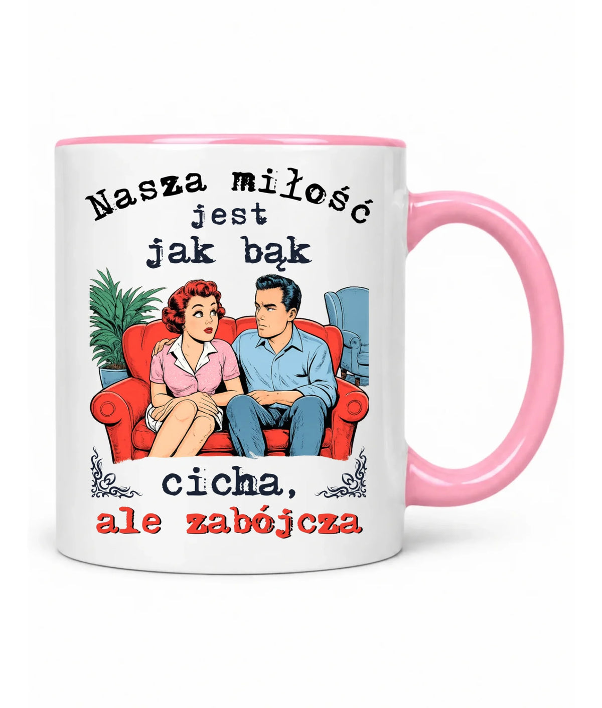 Kubek dla par - Nasza miłość jest jak bąk W70