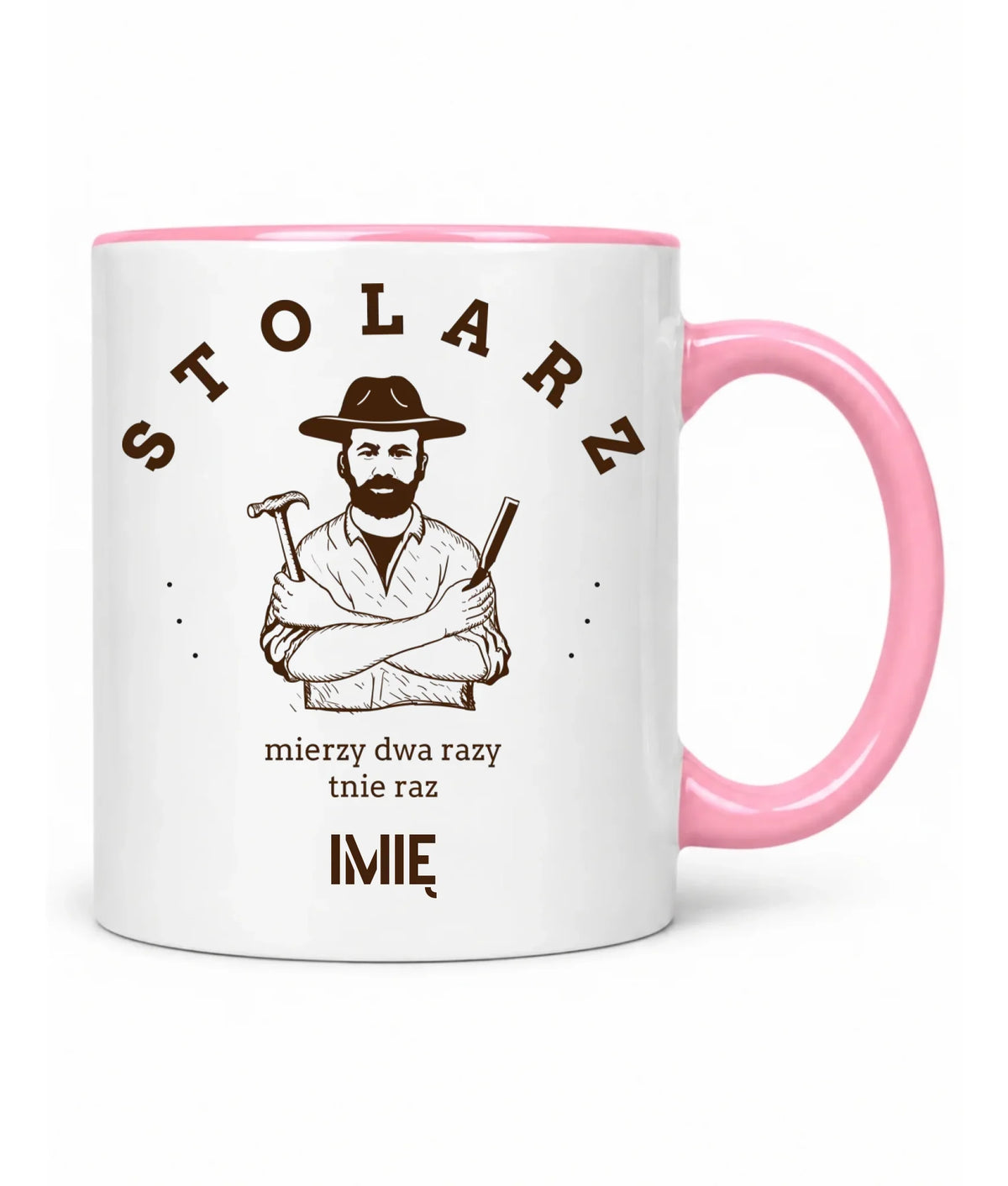 Kubek dla stolarza - Mierzy dwa razy tnie raz - personalizowany ZS02