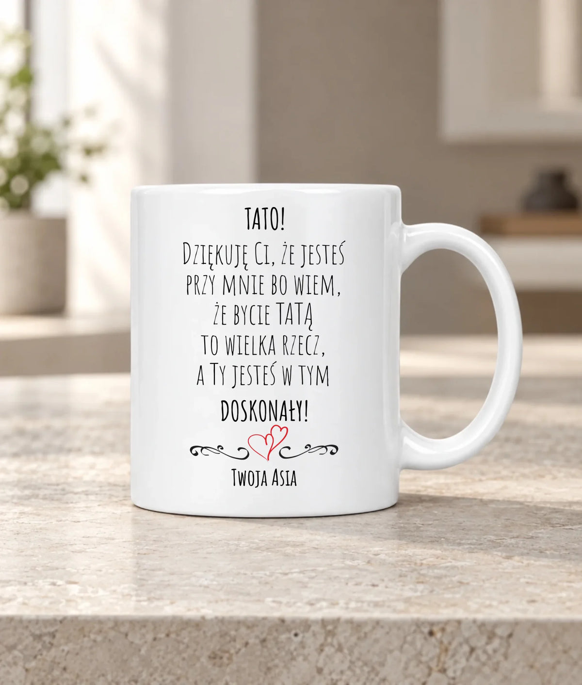 Kubek dla taty z podziękowaniem - Tato jesteś doskonały - personalizowany DT19