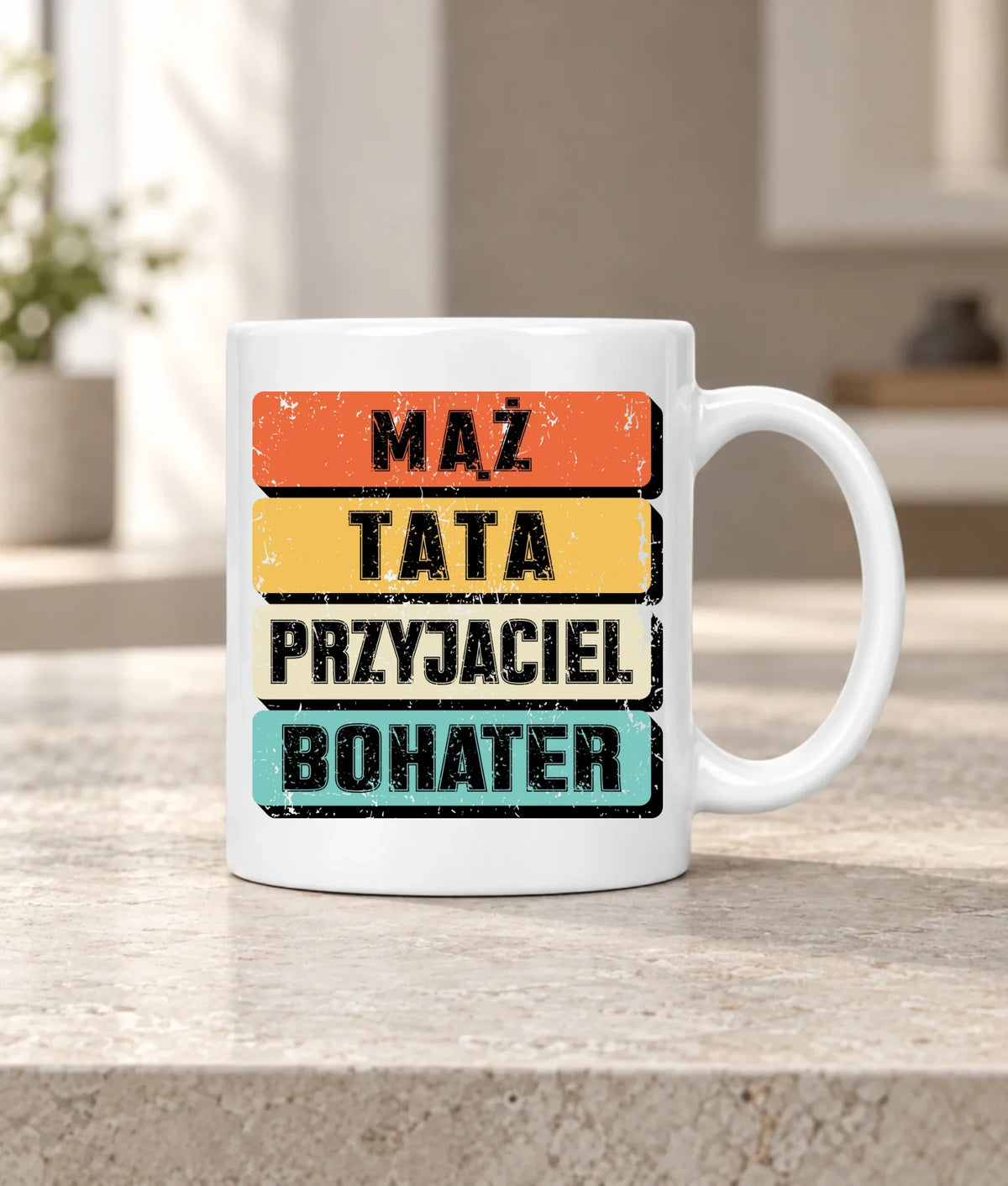Kubek dla taty - Mąż Tata Przyjaciel Bohater DT05