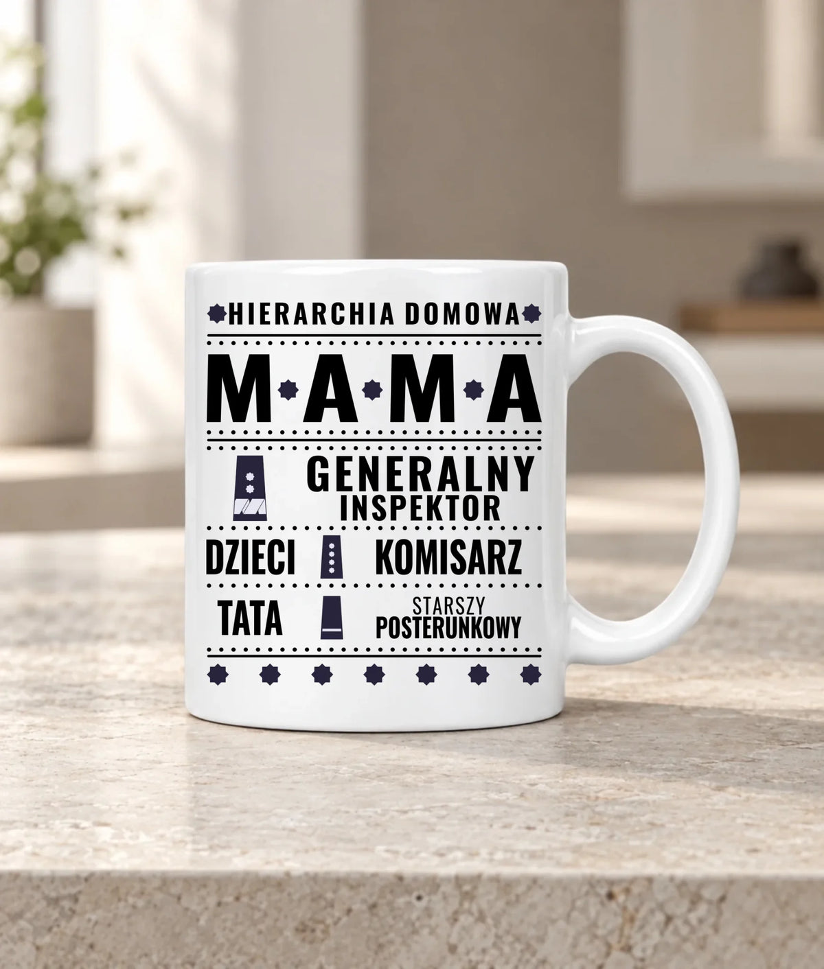 Kubek dla mamy - Generał Mama Policja - personalizowany DM41