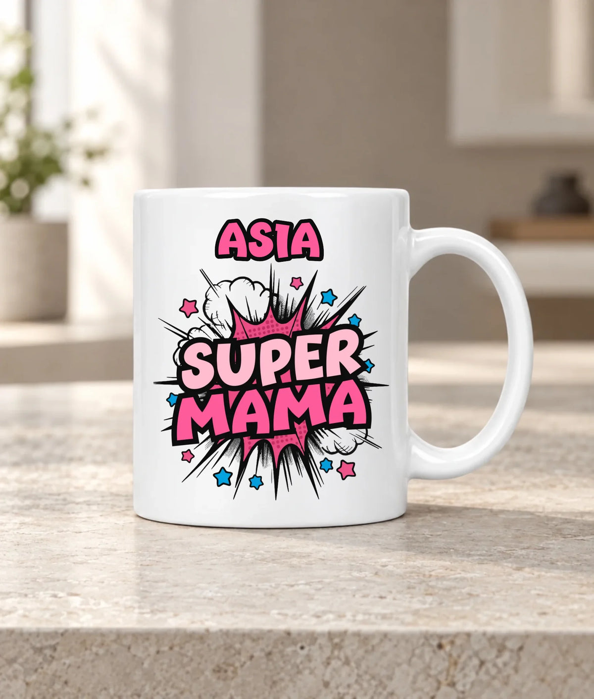 Kubek dla mamy z imieniem - Super Mama - personalizowany DM24