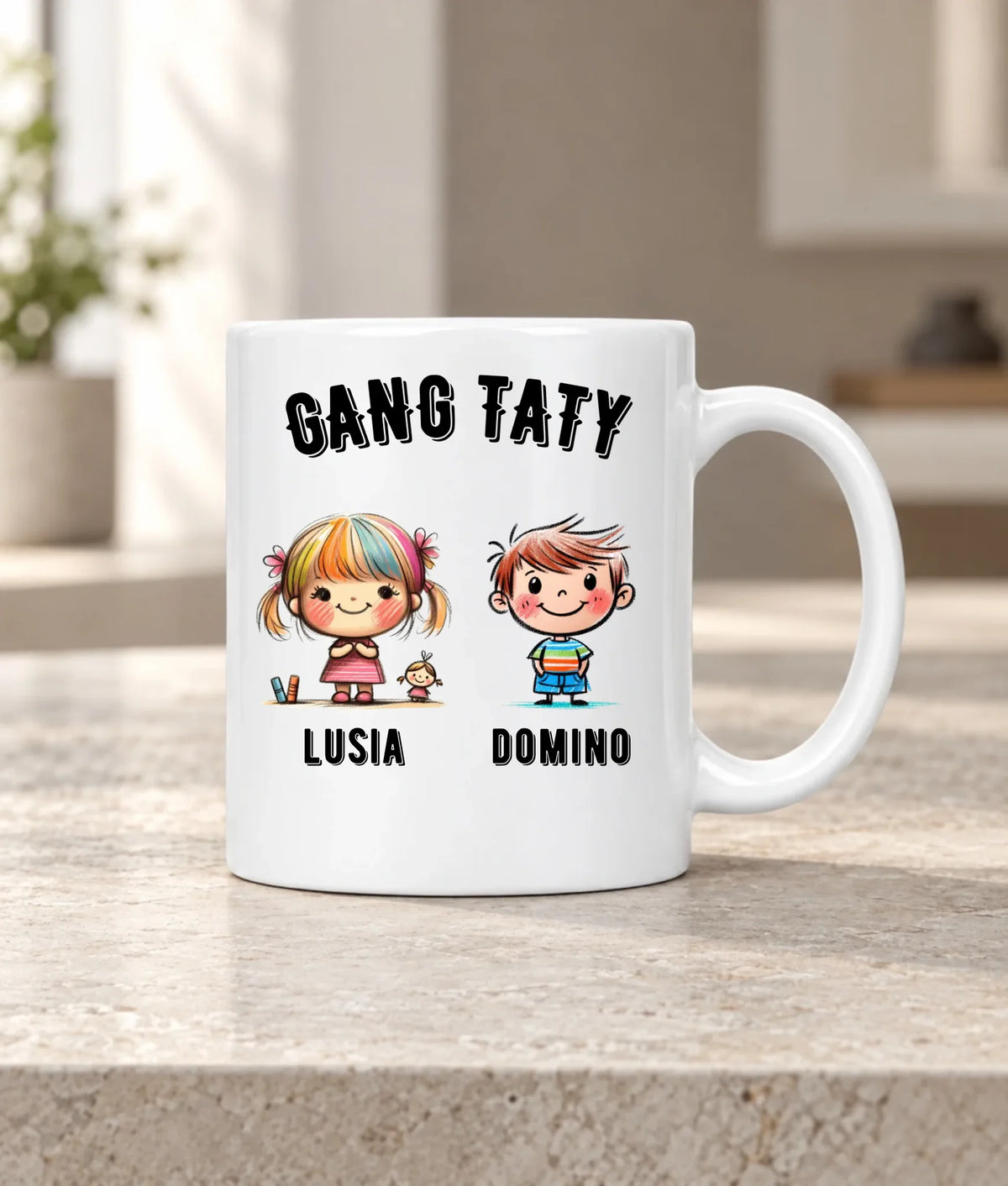 Kubek dla taty z imionami dzieci - Gang taty - personalizowany DT09