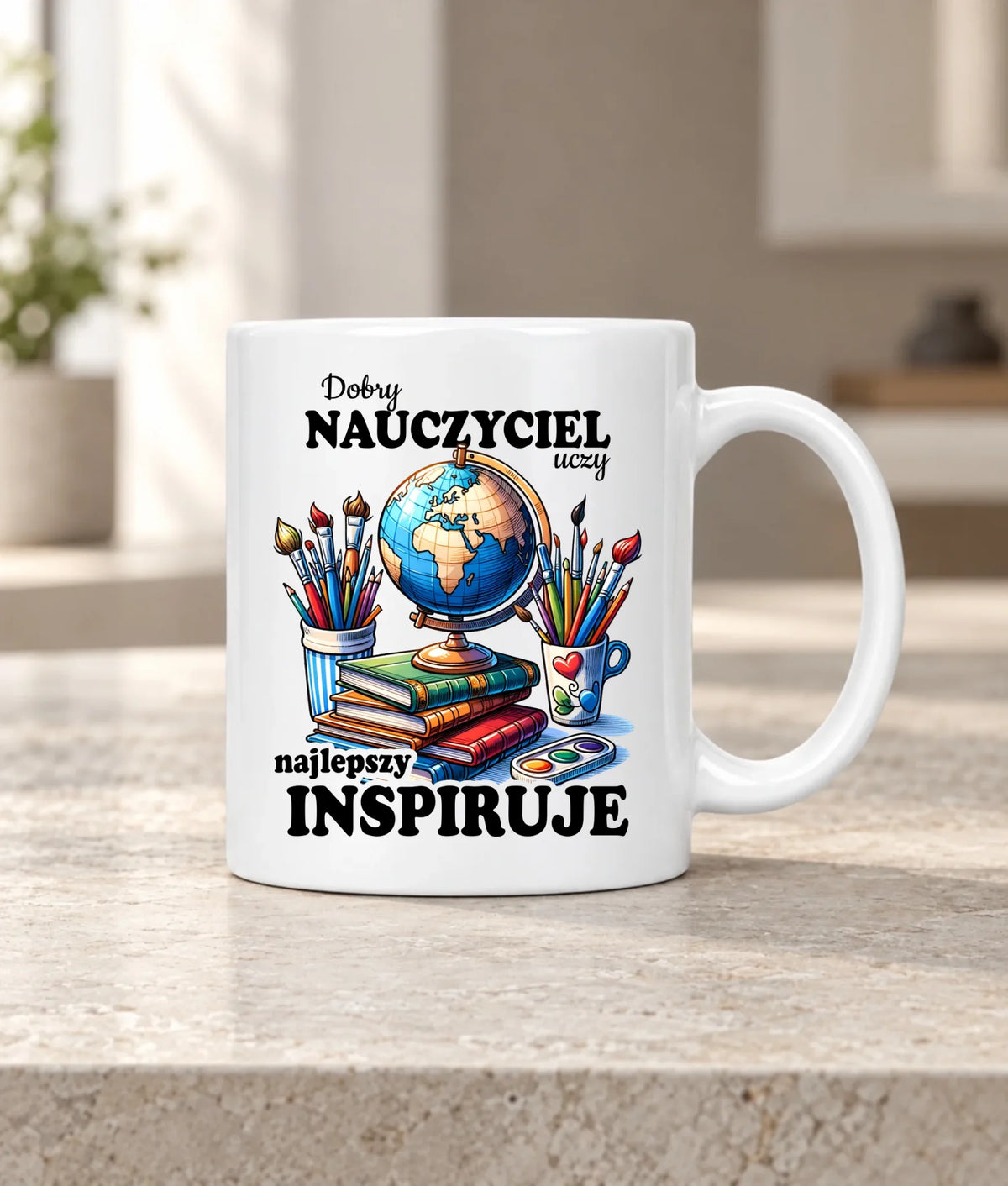 Kubek dla nauczyciela - Dobry nauczyciel uczy najlepszy inspiruje N72