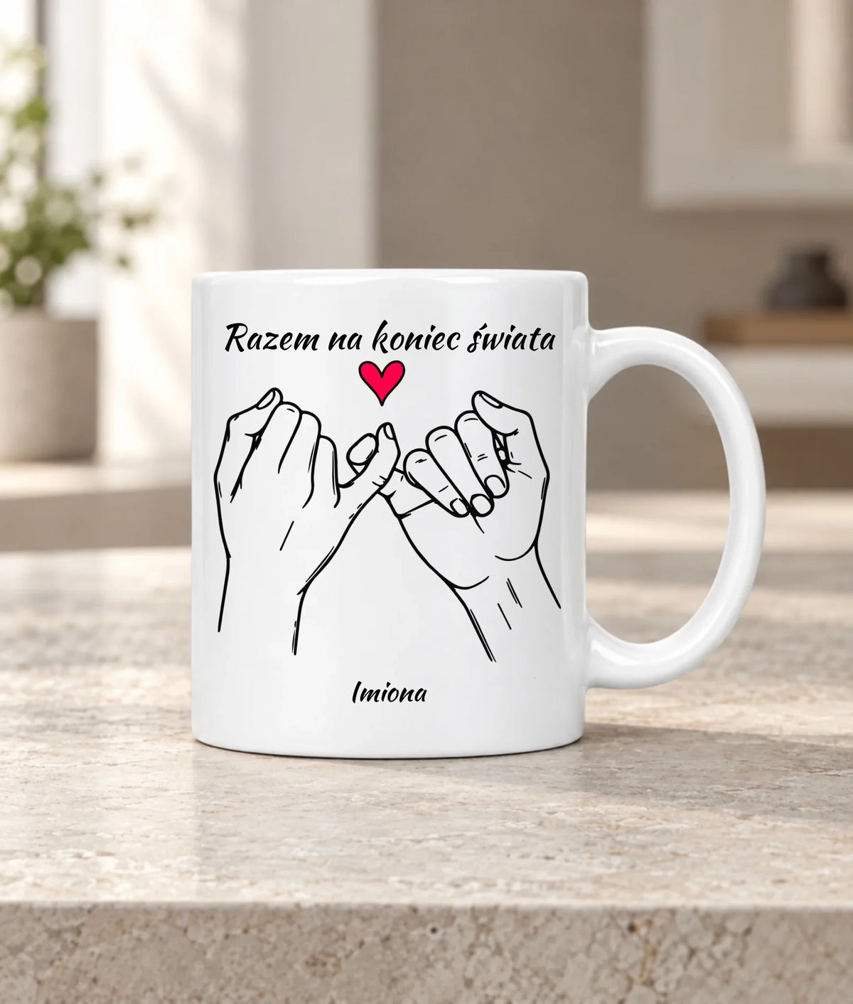 Kubek dla par - Razem na koniec świata - personalizowany W60