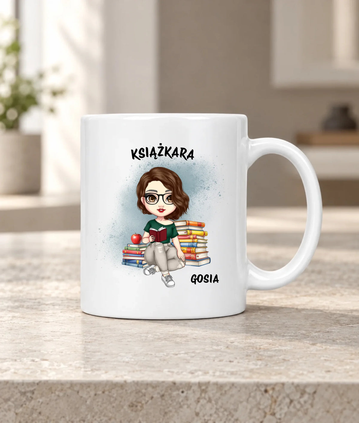 Kubek - Książkara - Prezent dla miłośniczki czytania książek - personalizowany DZ03