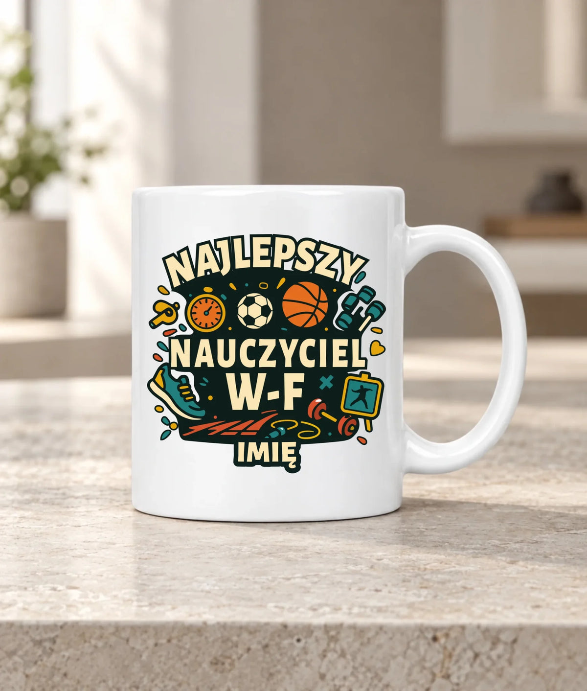 Kubek dla nauczyciela wychowania fizycznego W-F - personalizowany N50