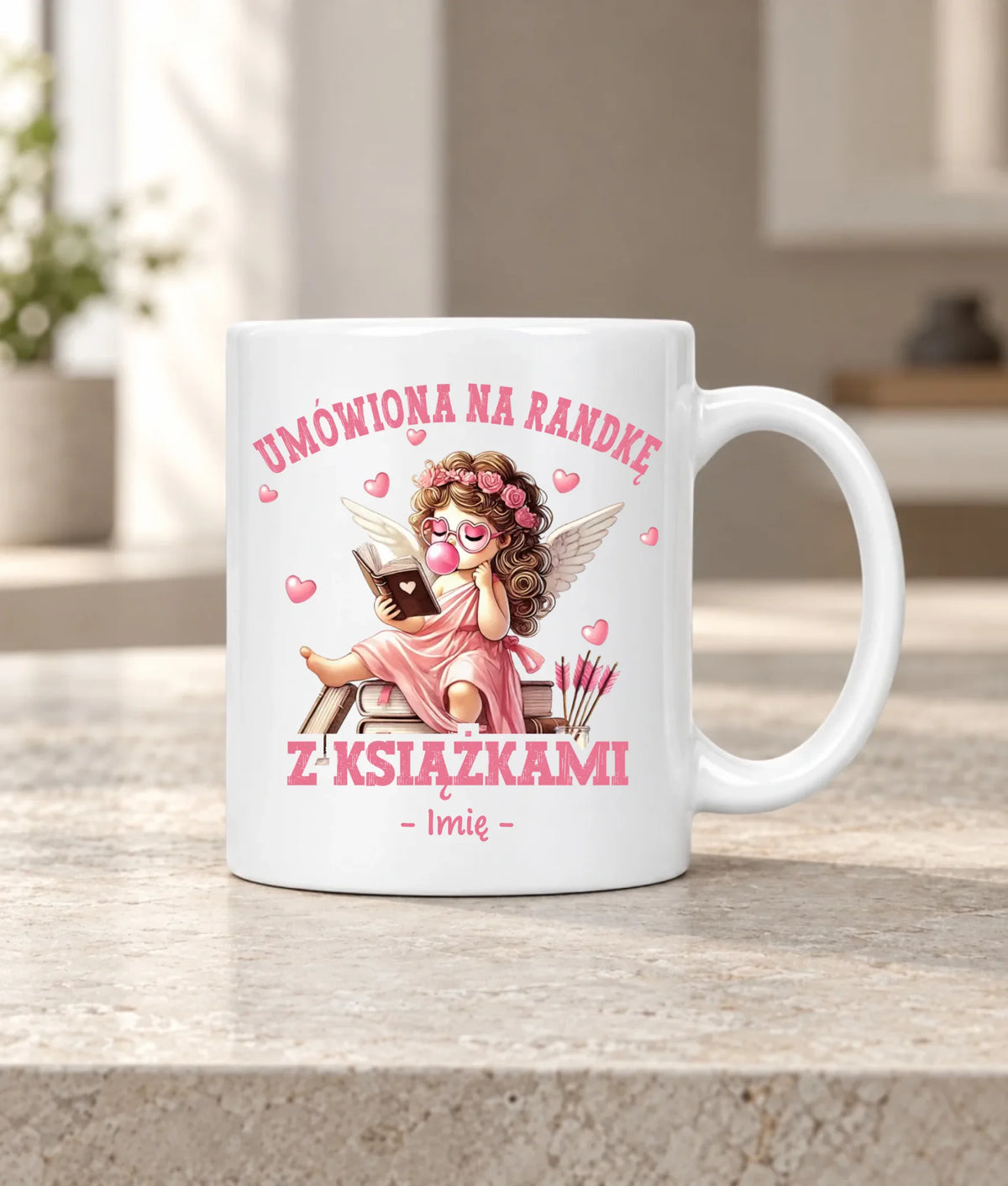 Kubek dla czytelniczki – Umówiona na randkę z książkami - personalizowany W19