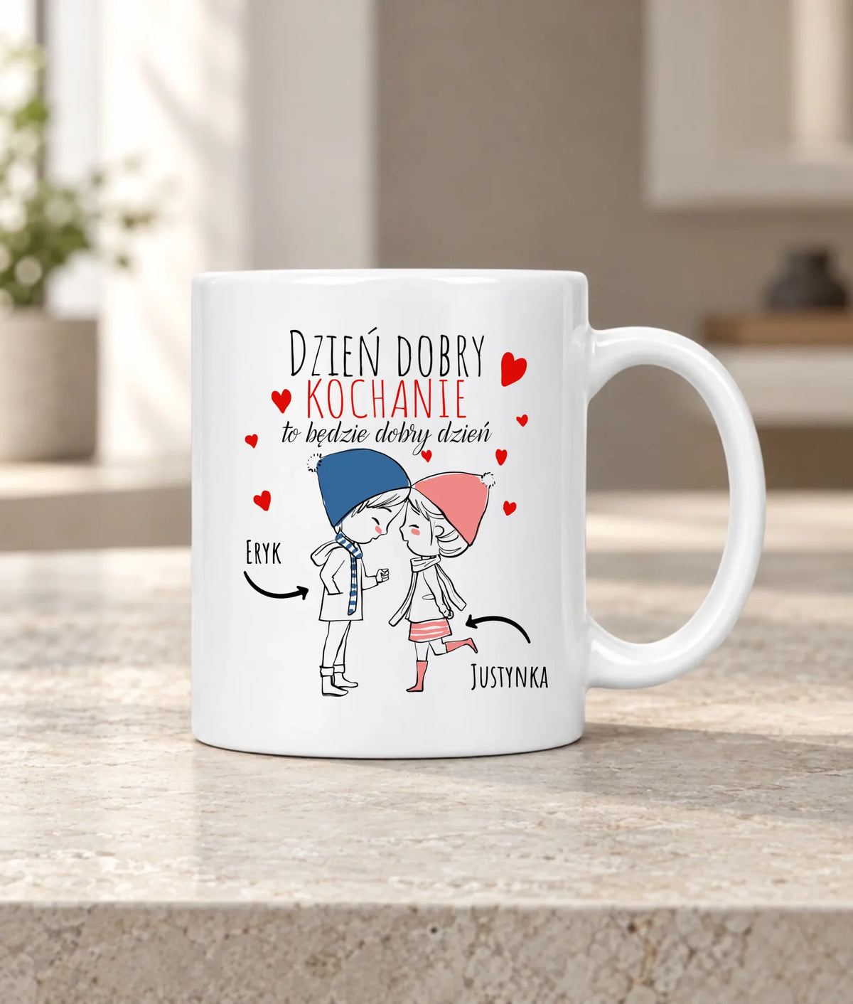 Kubek dla par - Dzień dobry Kochanie - personalizowany W10