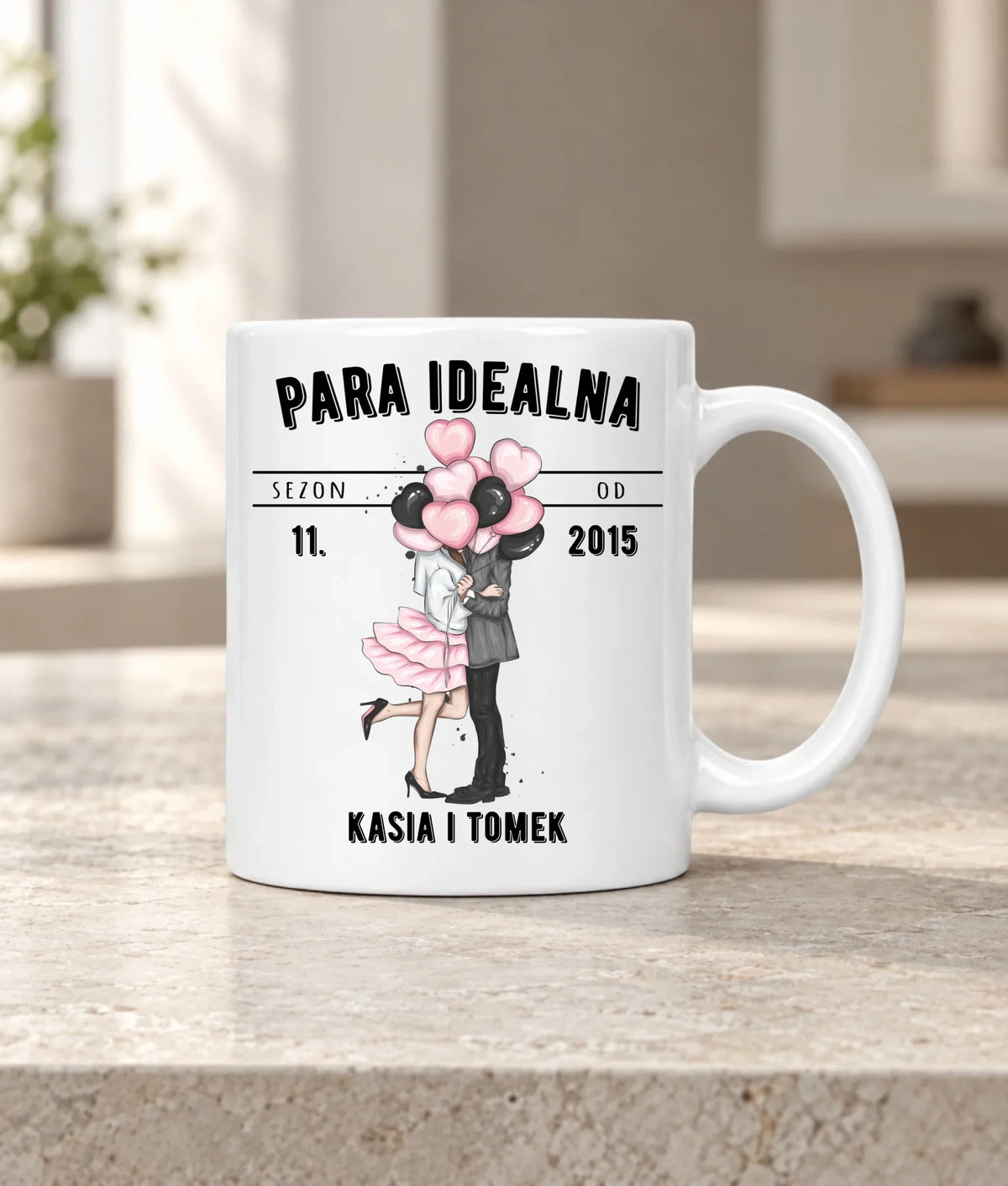 Kubek dla par na rocznicę - Para idealna - personalizowany W11