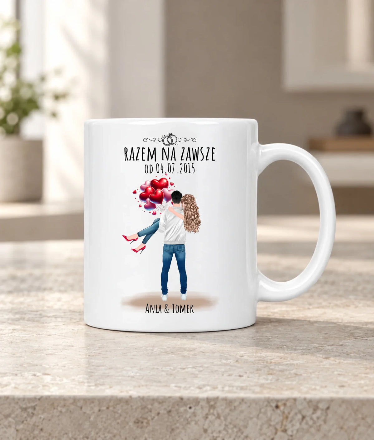 Kubek dla par na rocznicę - Razem na zawsze - personalizowany W14