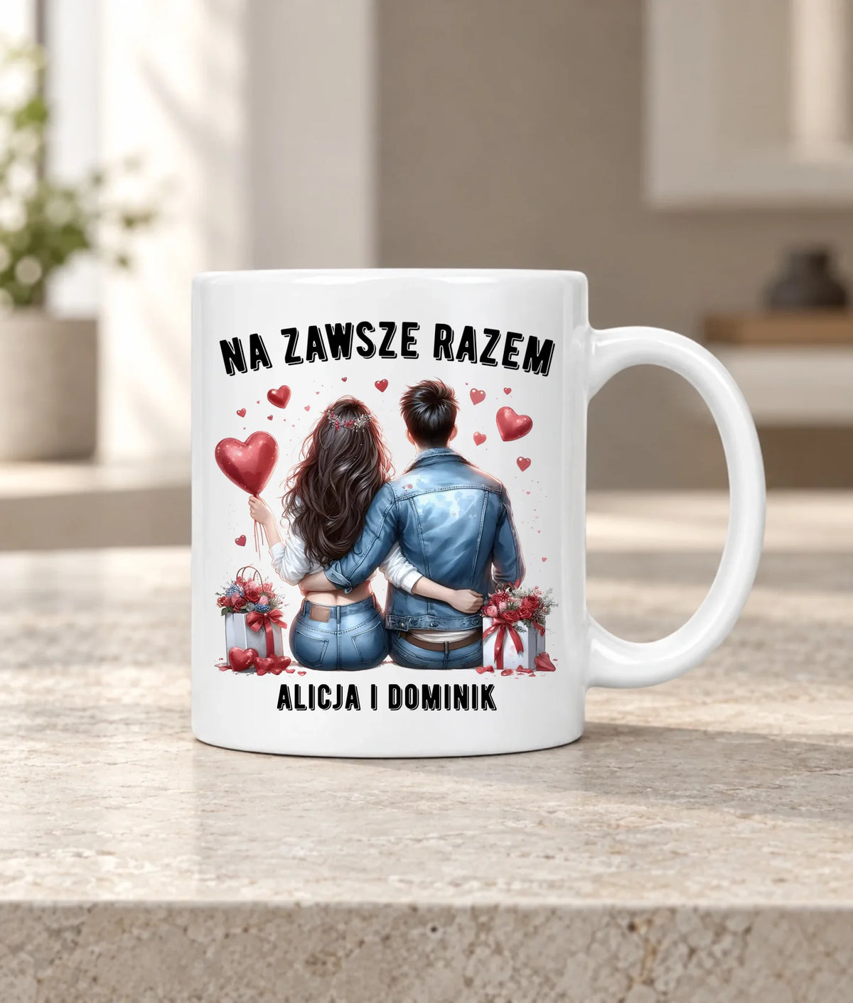Kubek dla par - Na zawsze razem - personalizowany W07
