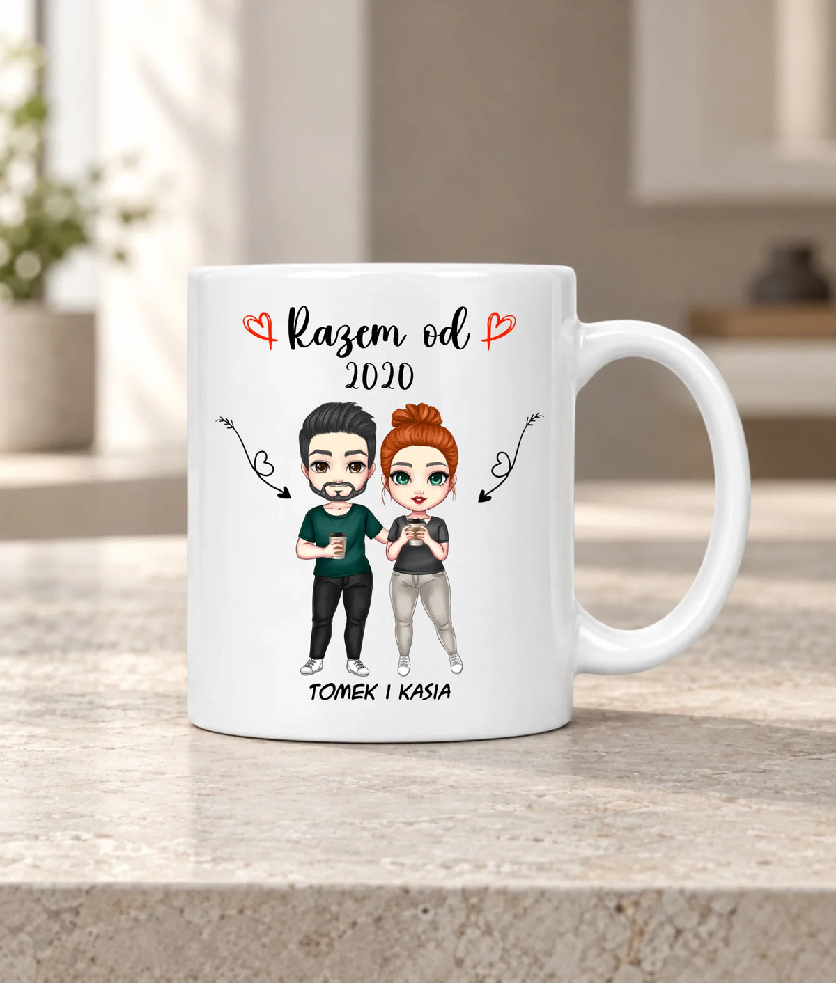 Kubek dla par - Para razem od - personalizowany W01