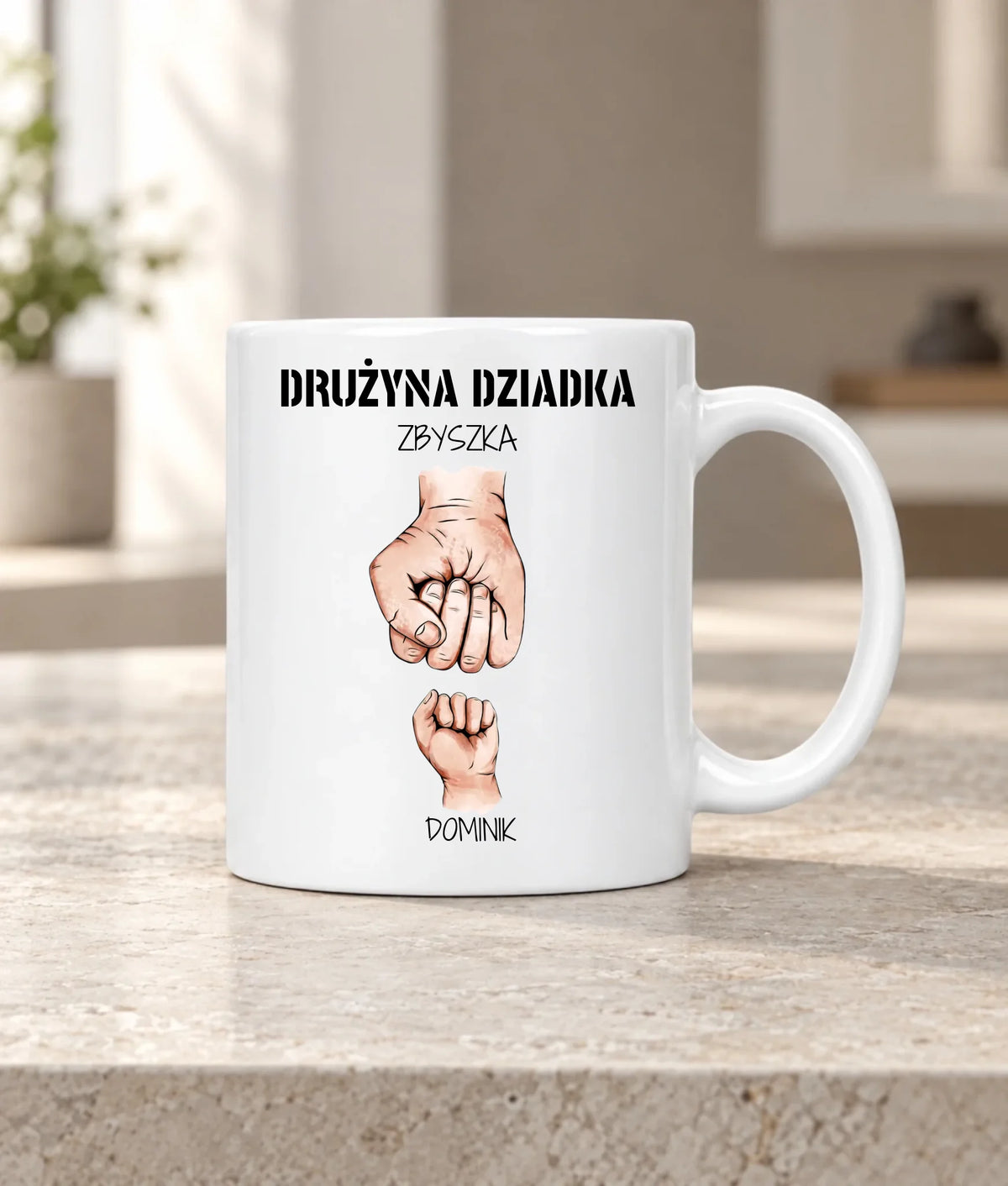 Kubek dla dziadka - Drużyna dziadka 1-6 imion wnuków - personalizowany D07