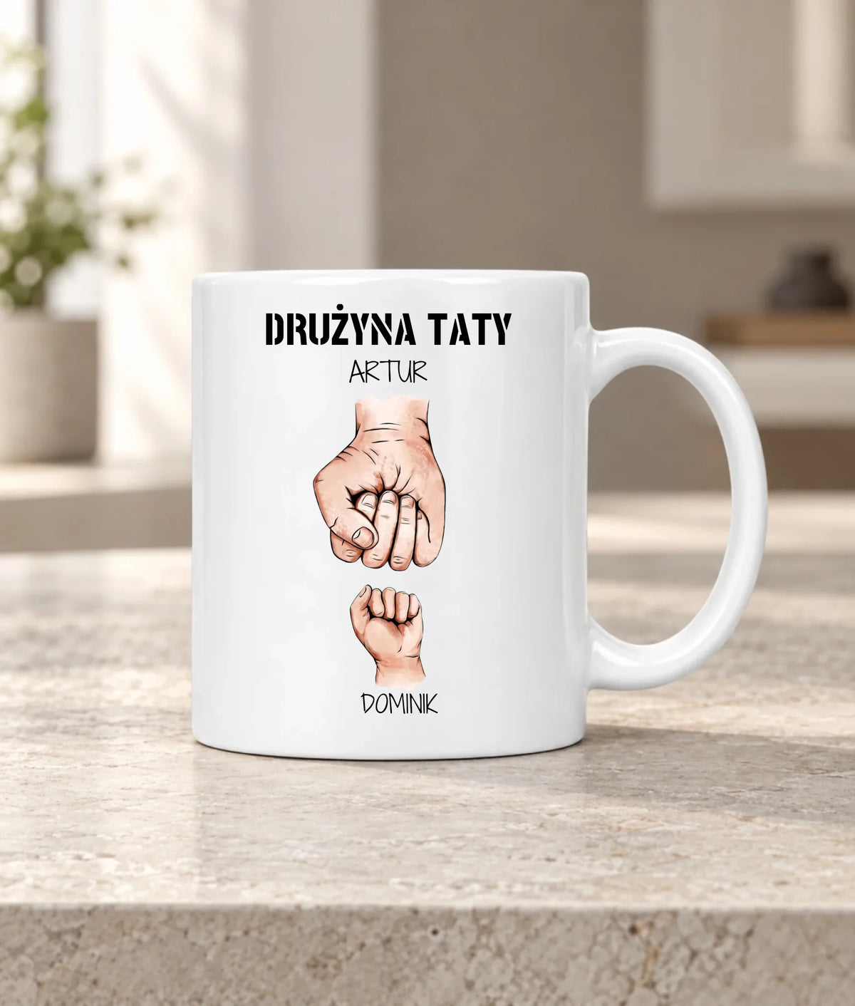 Kubek dla taty - Drużyna taty 1-6 imion dzieci - personalizowany DT01