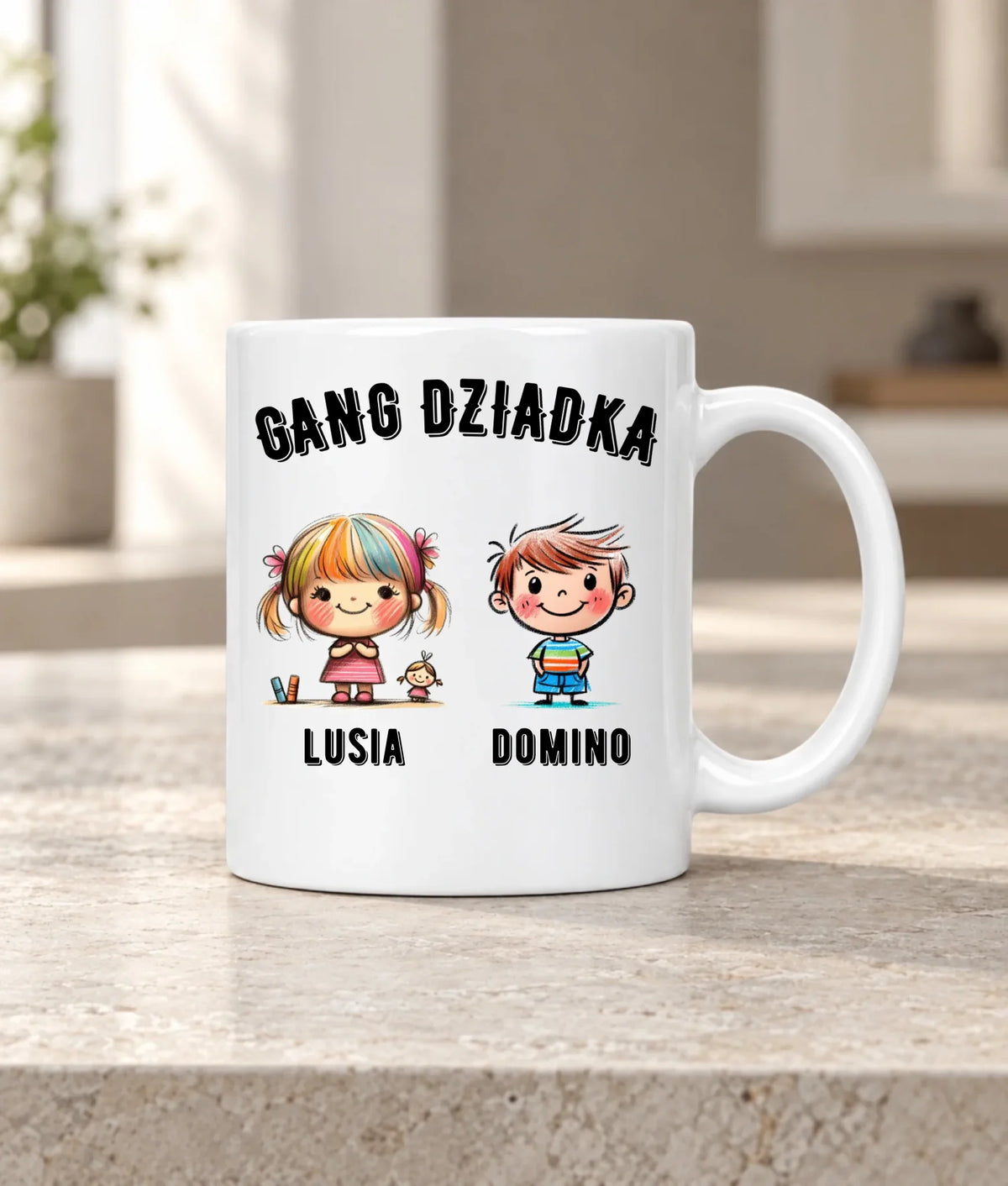 Kubek dla dziadka - Gang Dziadka imiona wnuków 2-6 - personalizowany D18