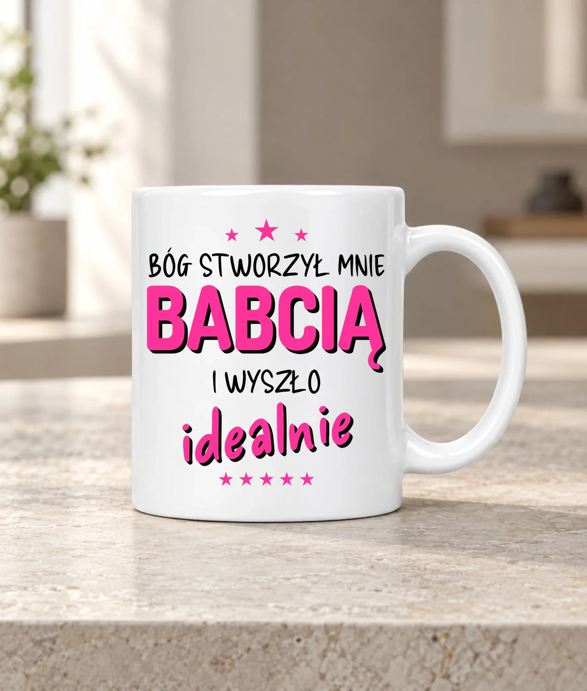 Kubek dla babci - Bóg stworzył mnie babcią i wyszło idealnie B08