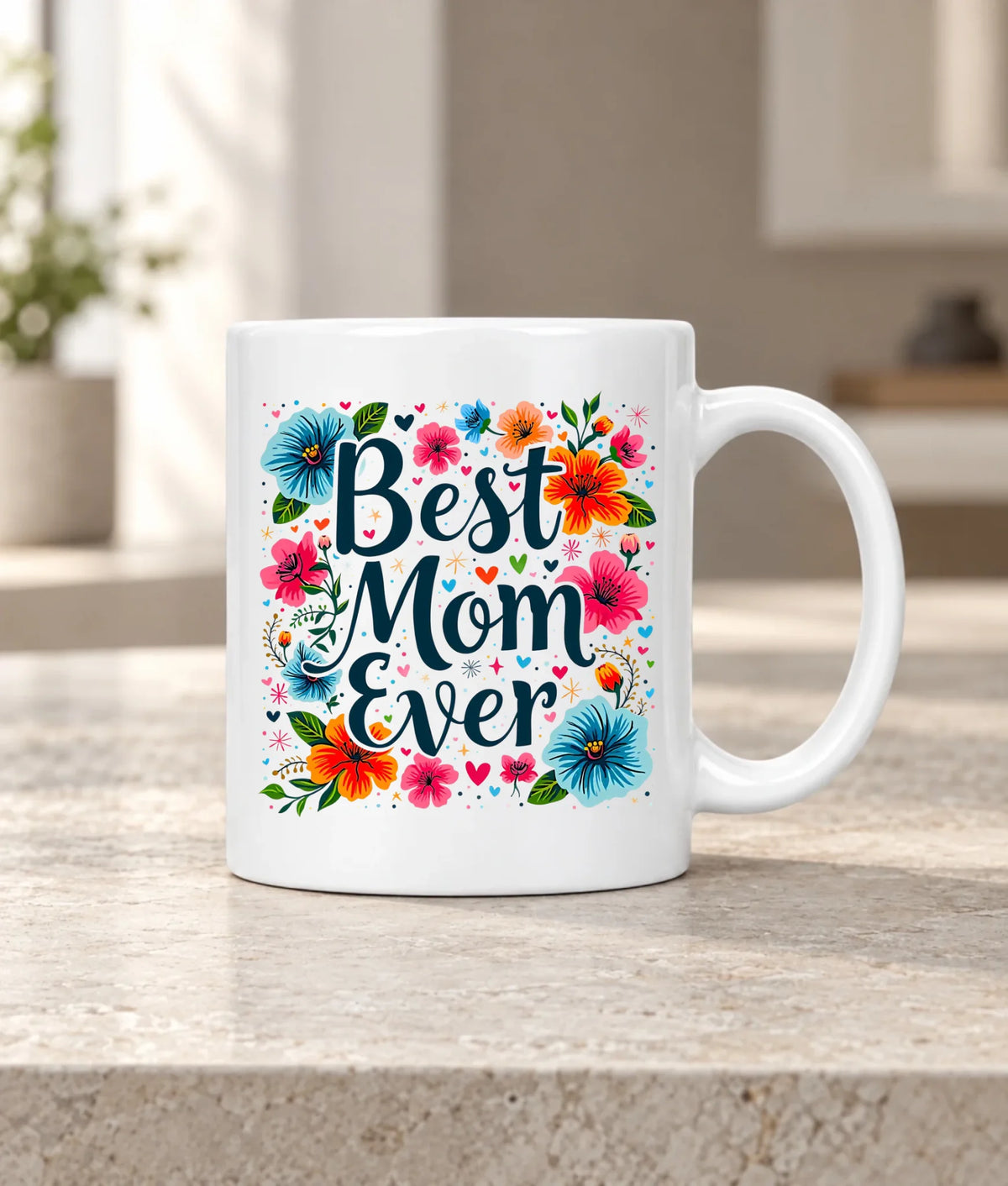 Kubek dla mamy - Kwiaty - Best mom ever DM34