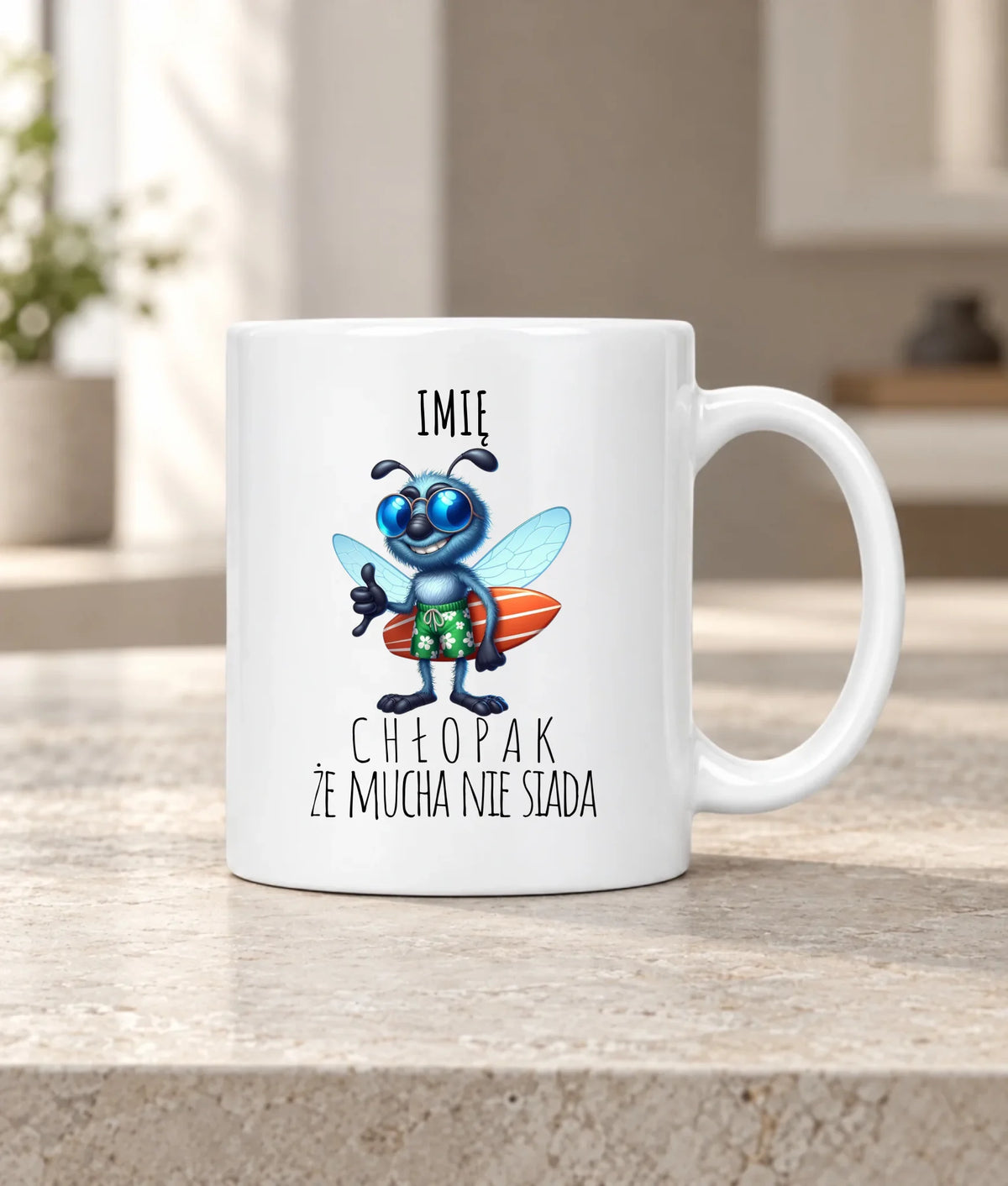 Kubek - prezent dla chłopaka - Mucha nie siada essa - personalizowany DCH29
