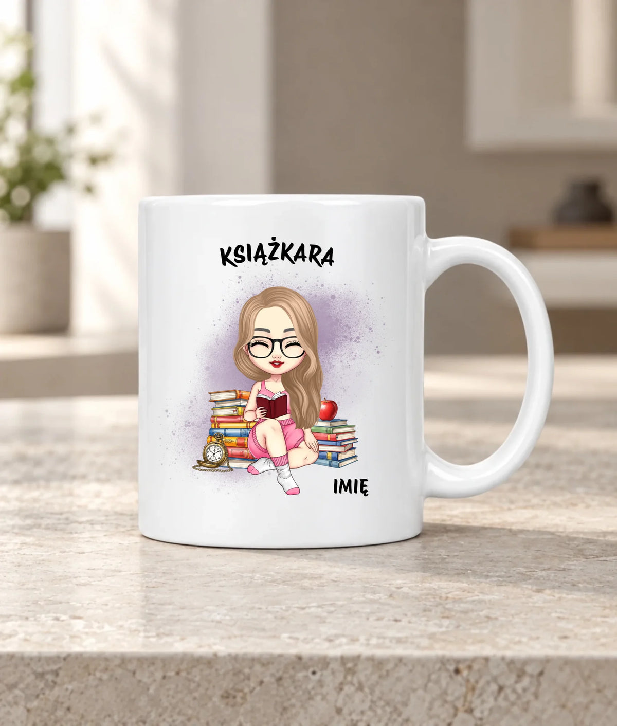 Kubek - Książkara - Prezent dla miłośniczki czytania książek - personalizowany DZ04