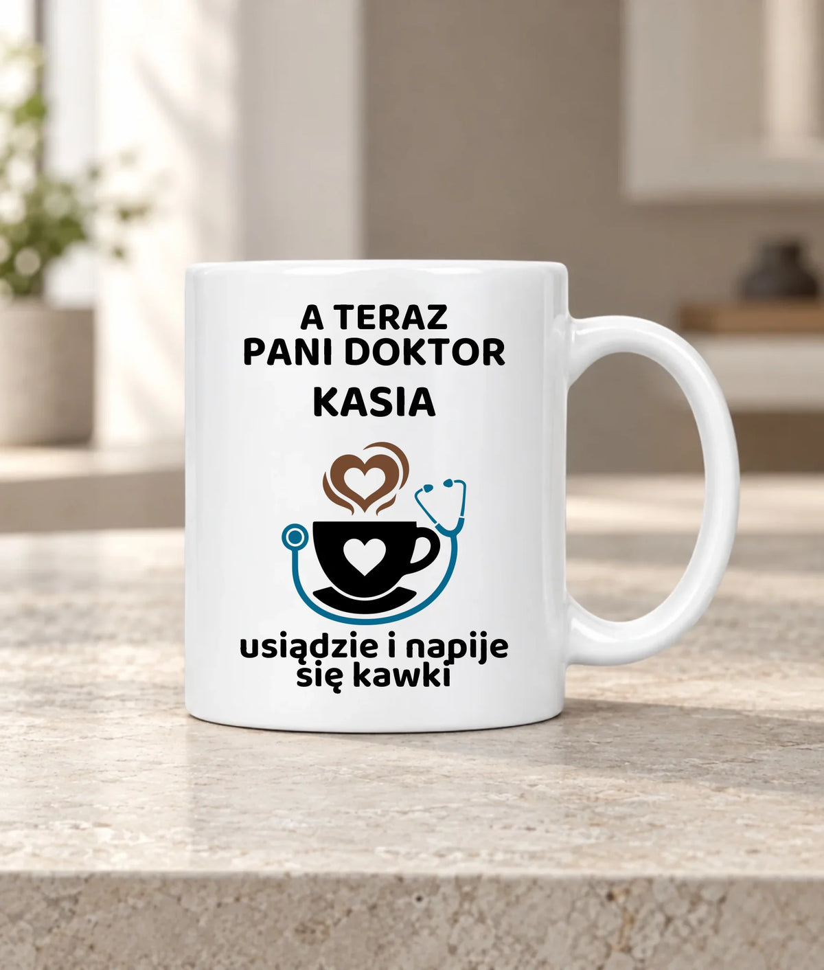 Kubek dla Pani Doktor - Napije się kawki - personalizowany ZL04