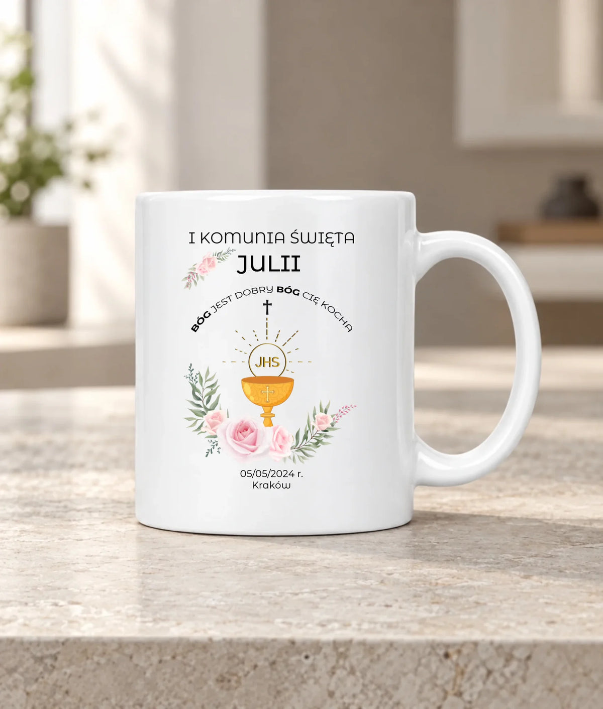 Kubek | Prezent na Pierwszą Komunię Świętą - personalizowany PK01