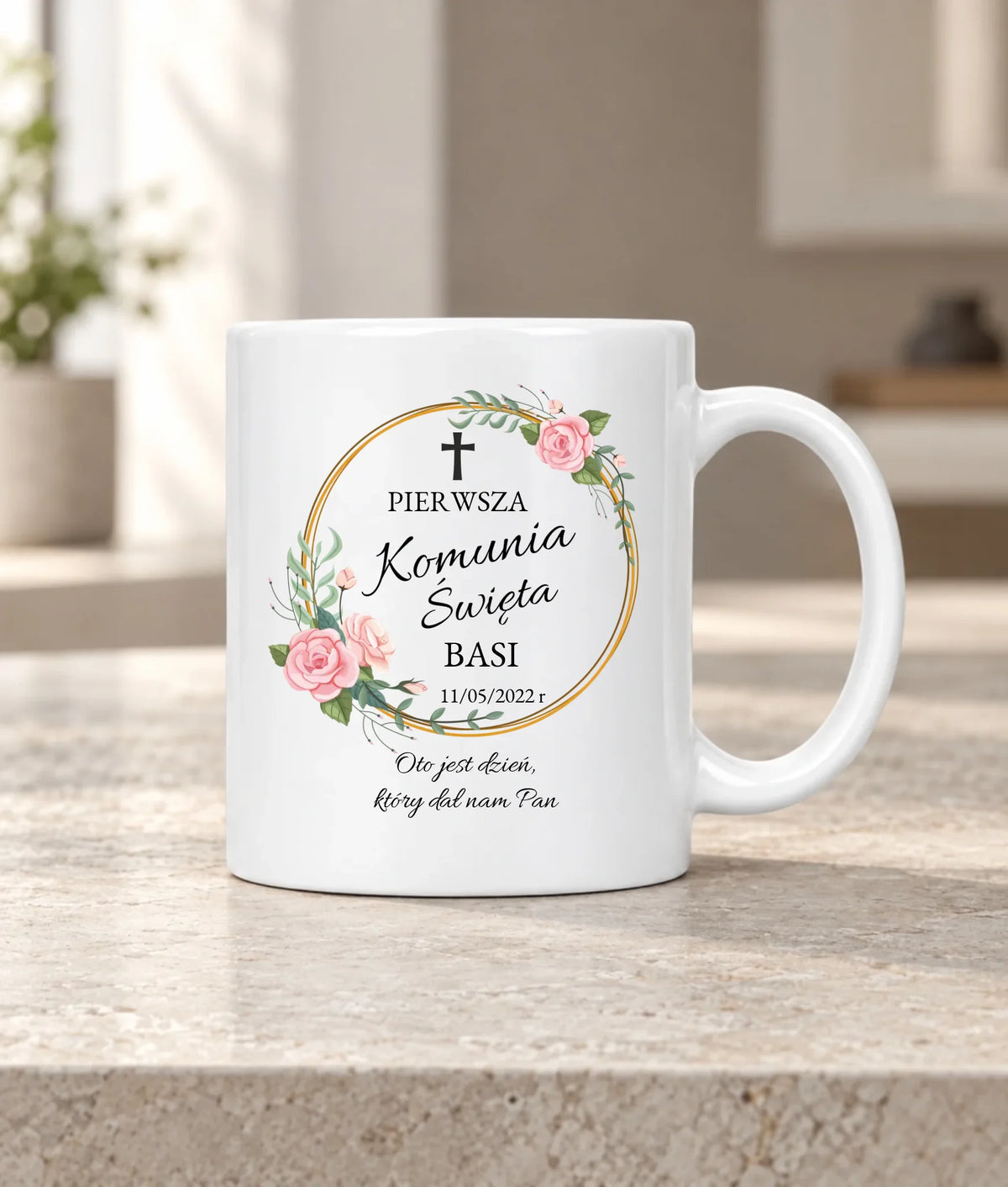 Kubek | Prezent na Pierwszą Komunię Świętą dla dziewczynki - personalizowany PK03