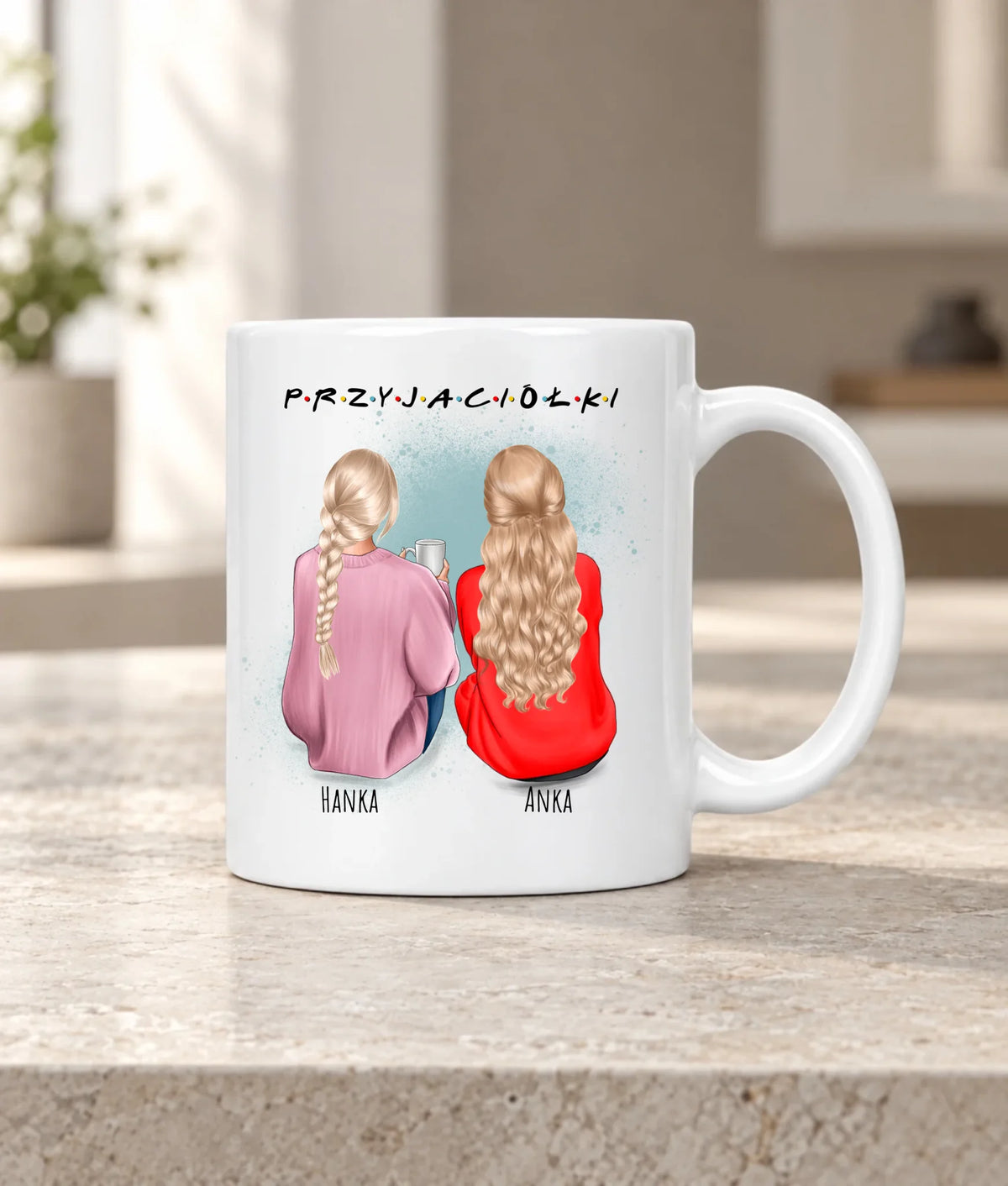 Kubek - prezent dla przyjaciółki - personalizowane postacie 2-4 osoby PR02