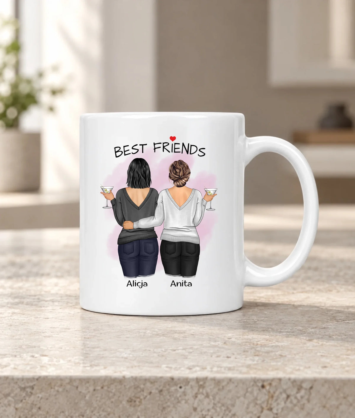 Kubek - prezent dla przyjaciółki - Best Friends - personalizowane postacie 2-4 osoby PR03