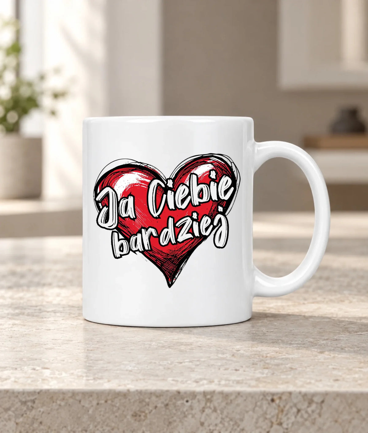 Kubek dla par - Serce Ja Ciebie bardziej W84