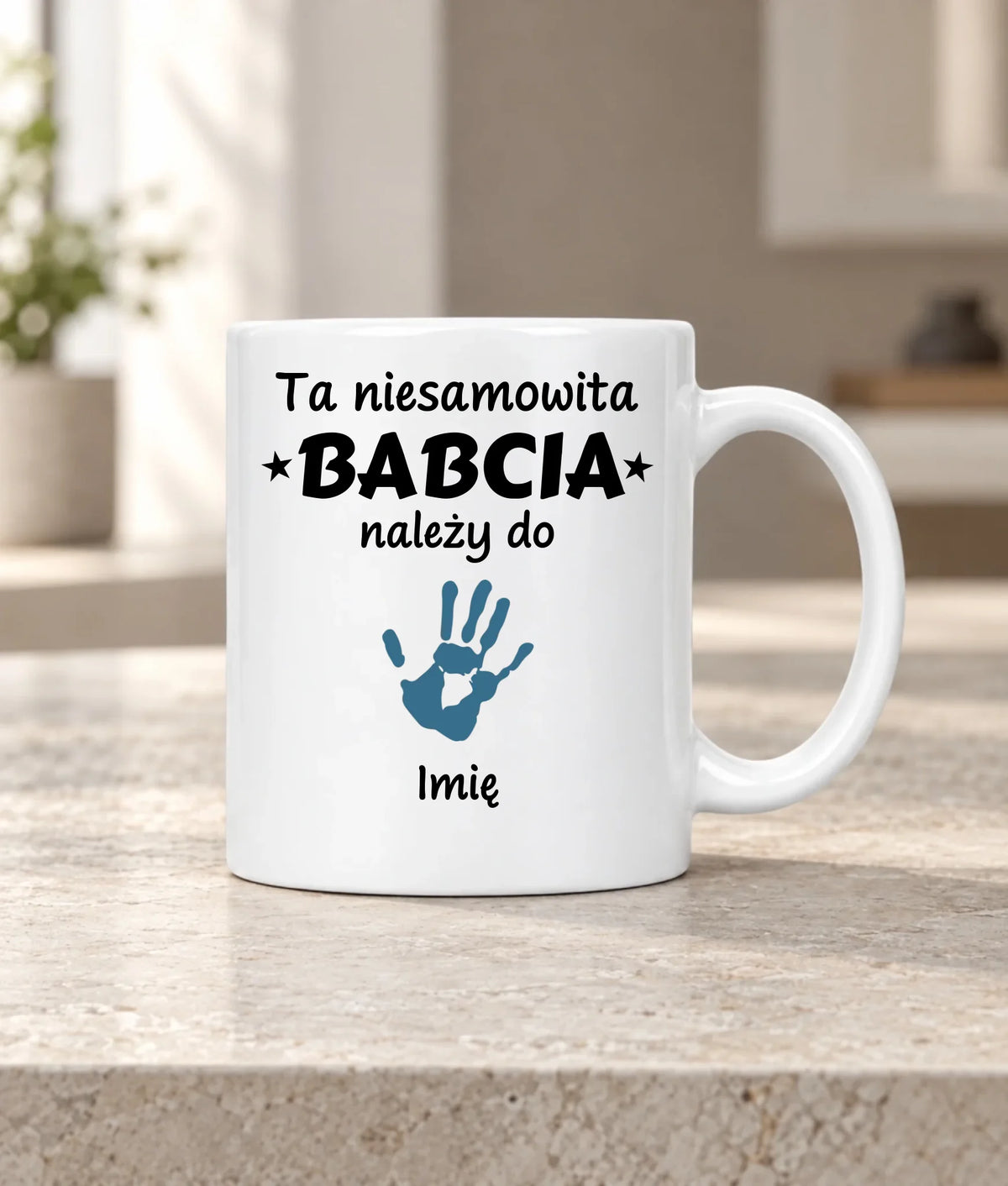 Kubek dla babci – Babcia należy do wnuków 1–6 imion – personalizowany B33