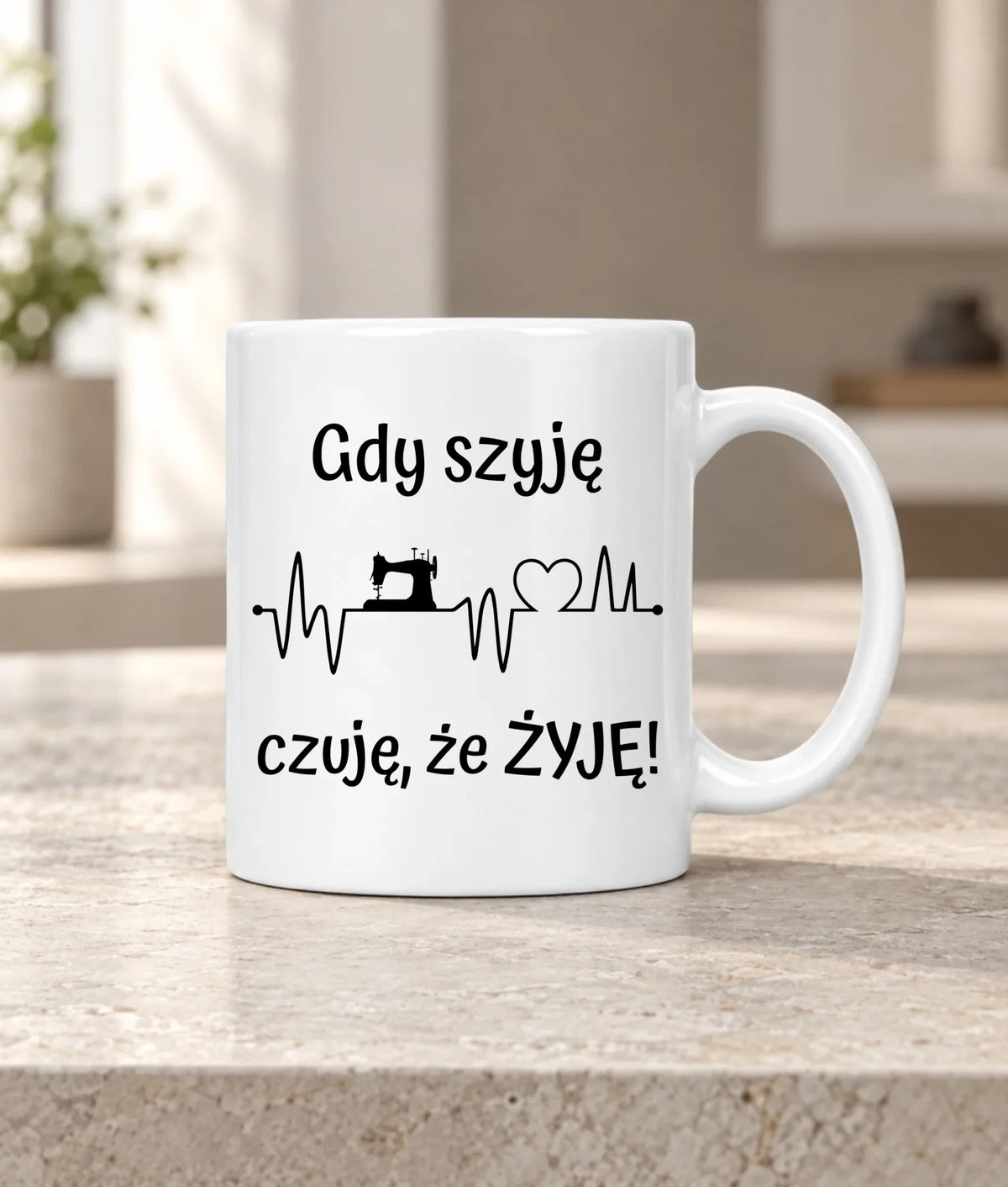 Kubek szyciowy dla krawcowej – Gdy szyję czuję, że żyję HS12