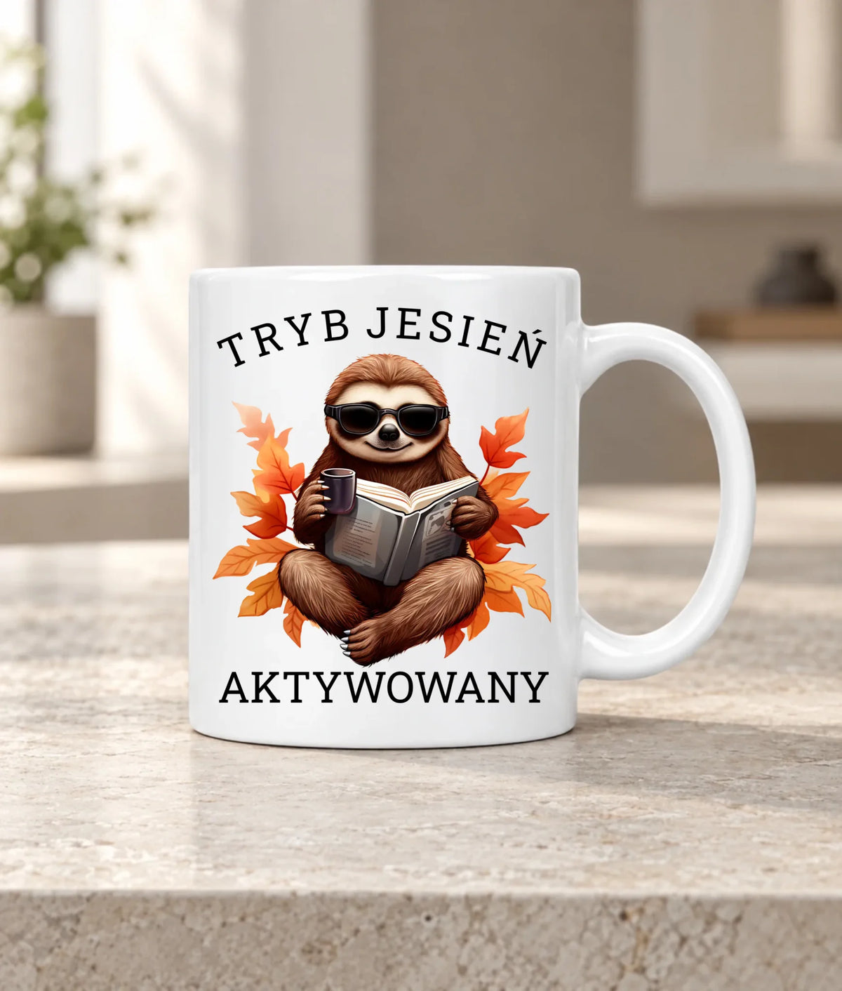 Kubek jesienny - Leniwiec - Tryb jesień aktywowany JS23