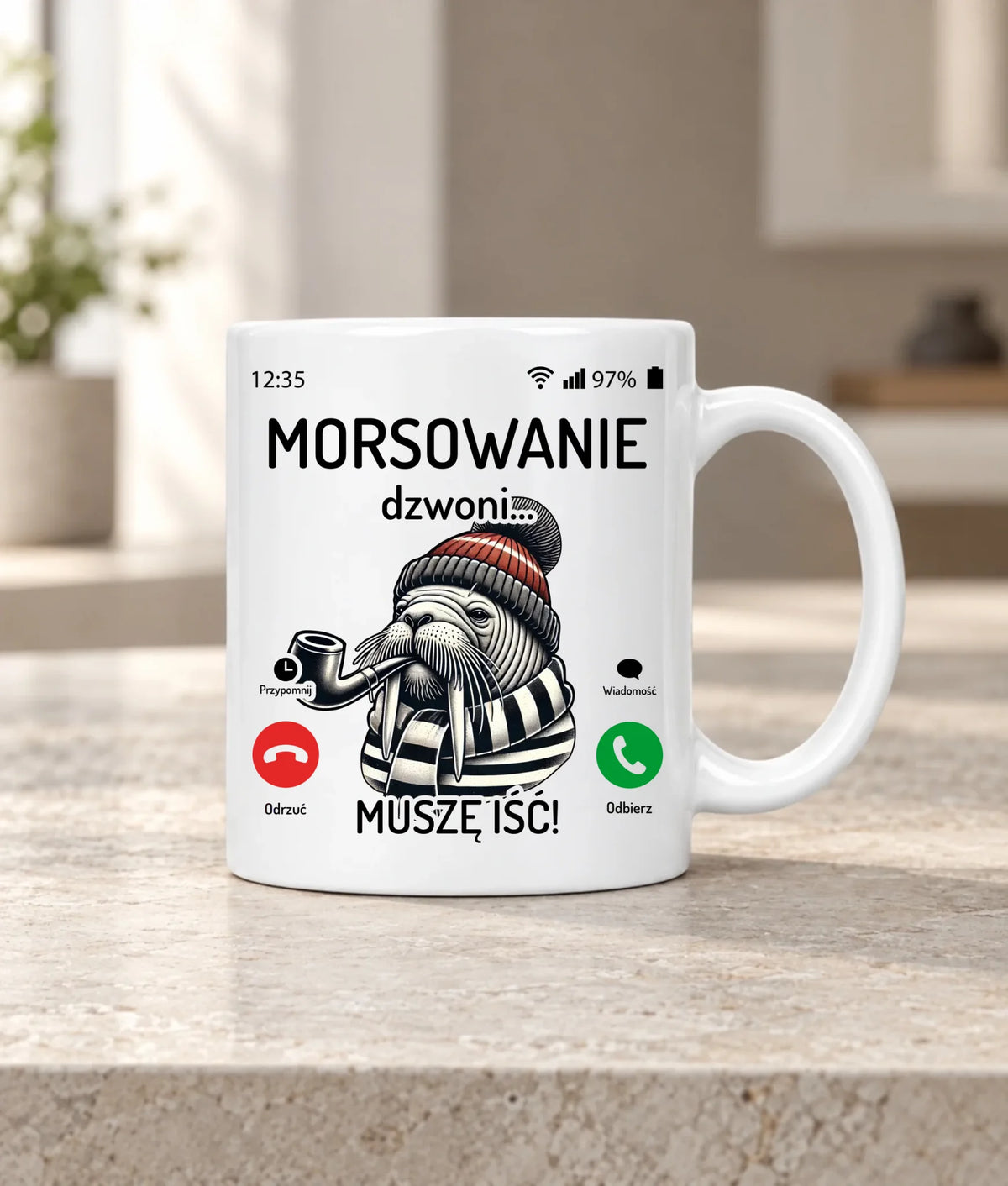 Kubek - prezent dla morsa - Morsowanie dzwoni muszę iść - Mors HM19