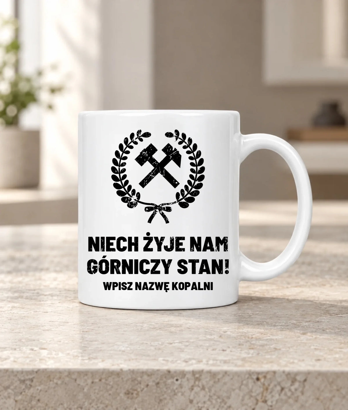 Kubek z nazwą kopalni dla górnika - Niech żyje nam górniczy stan