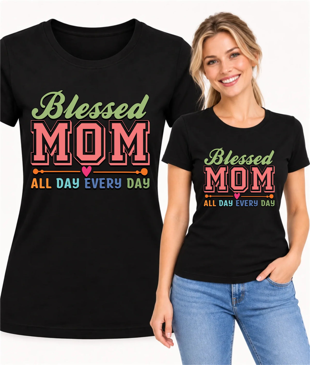 Koszulka dla mamy - Blessed mom all day every day DM36