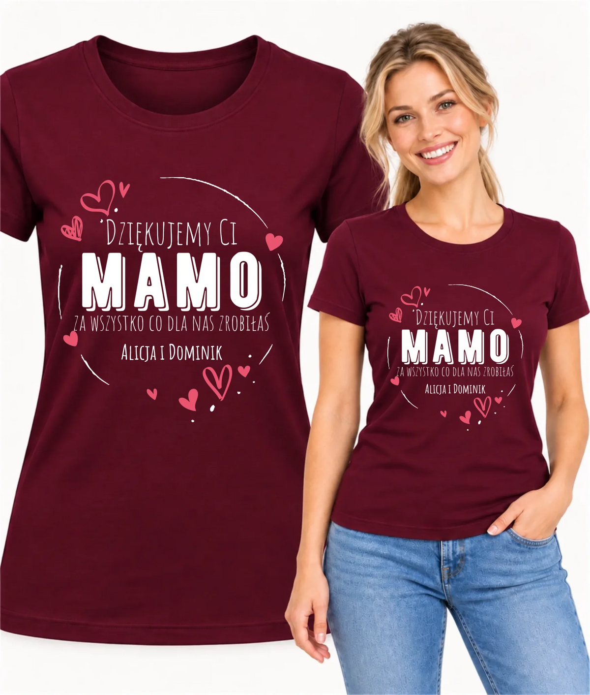 Koszulka dla mamy - Dziękujemy Ci Mamo - personalizowana DM43