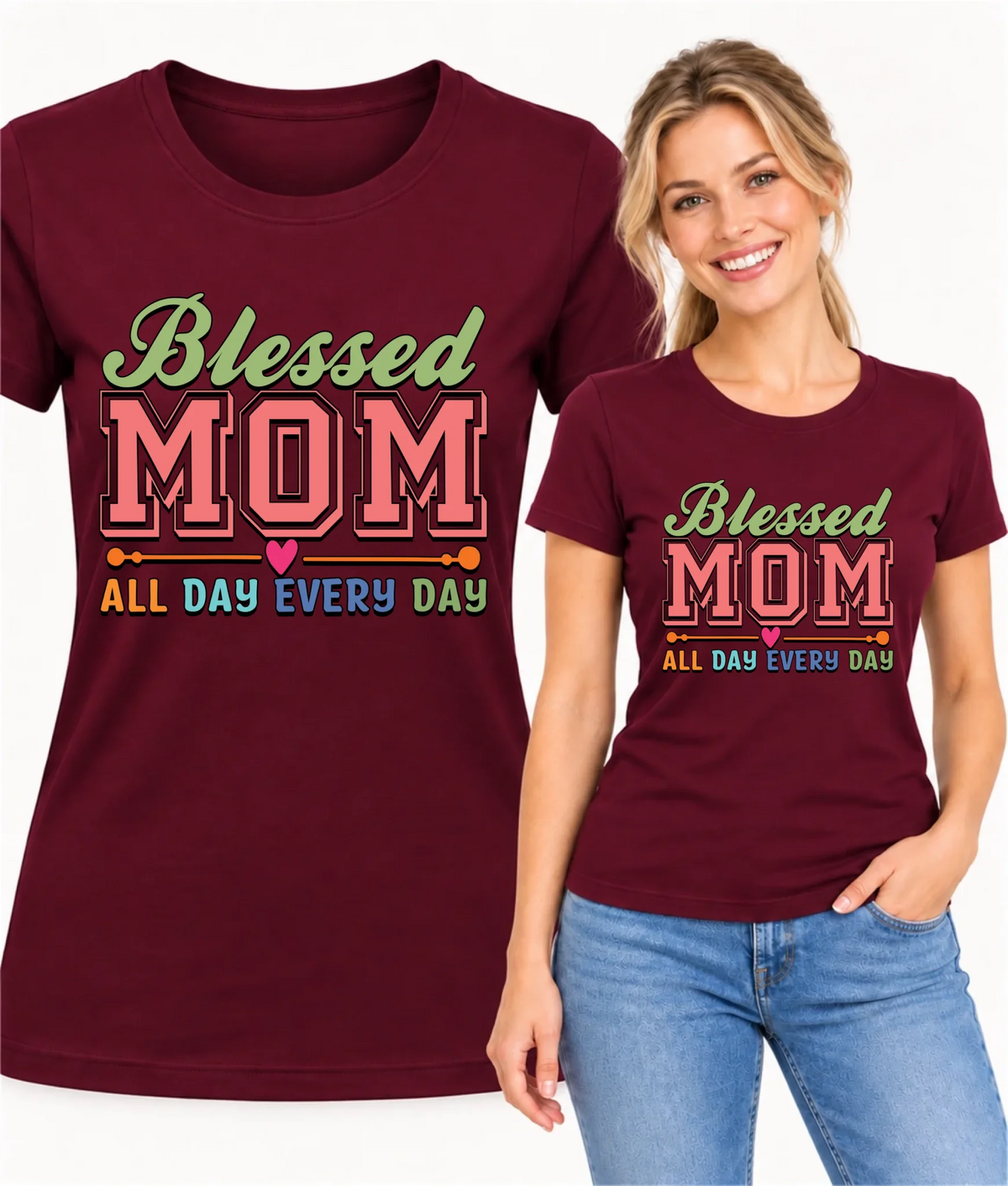 Koszulka dla mamy - Blessed mom all day every day DM36