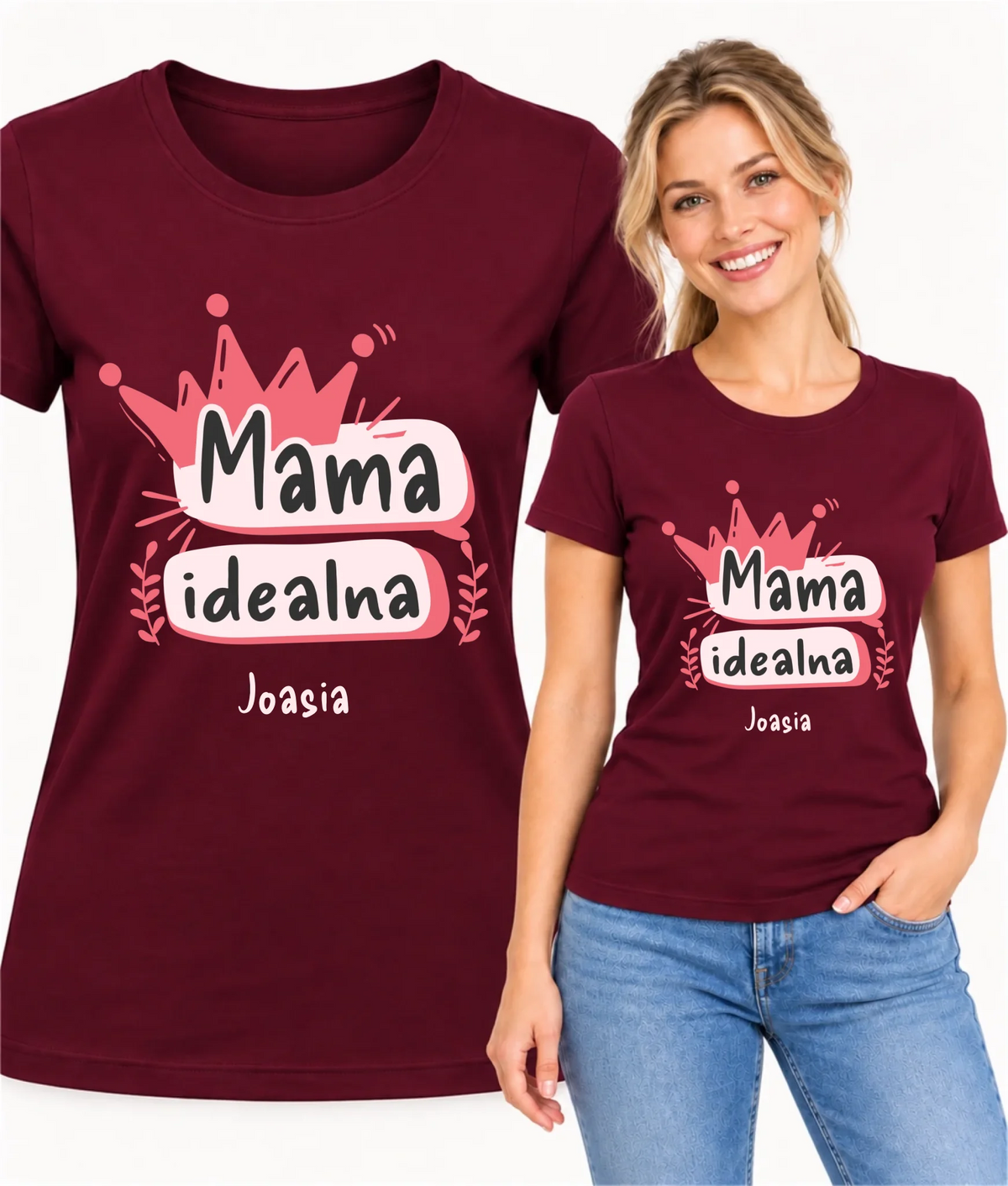Koszulka dla mamy - Mama idealna - personalizowana DM23
