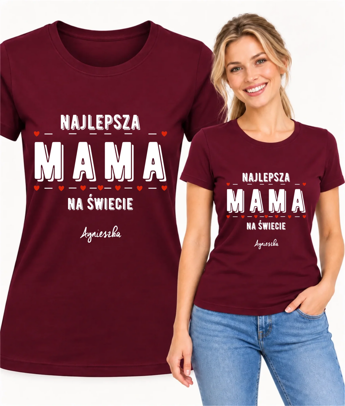 Koszulka z imieniem dla mamy - Najlepsza mama - personalizowana DM22