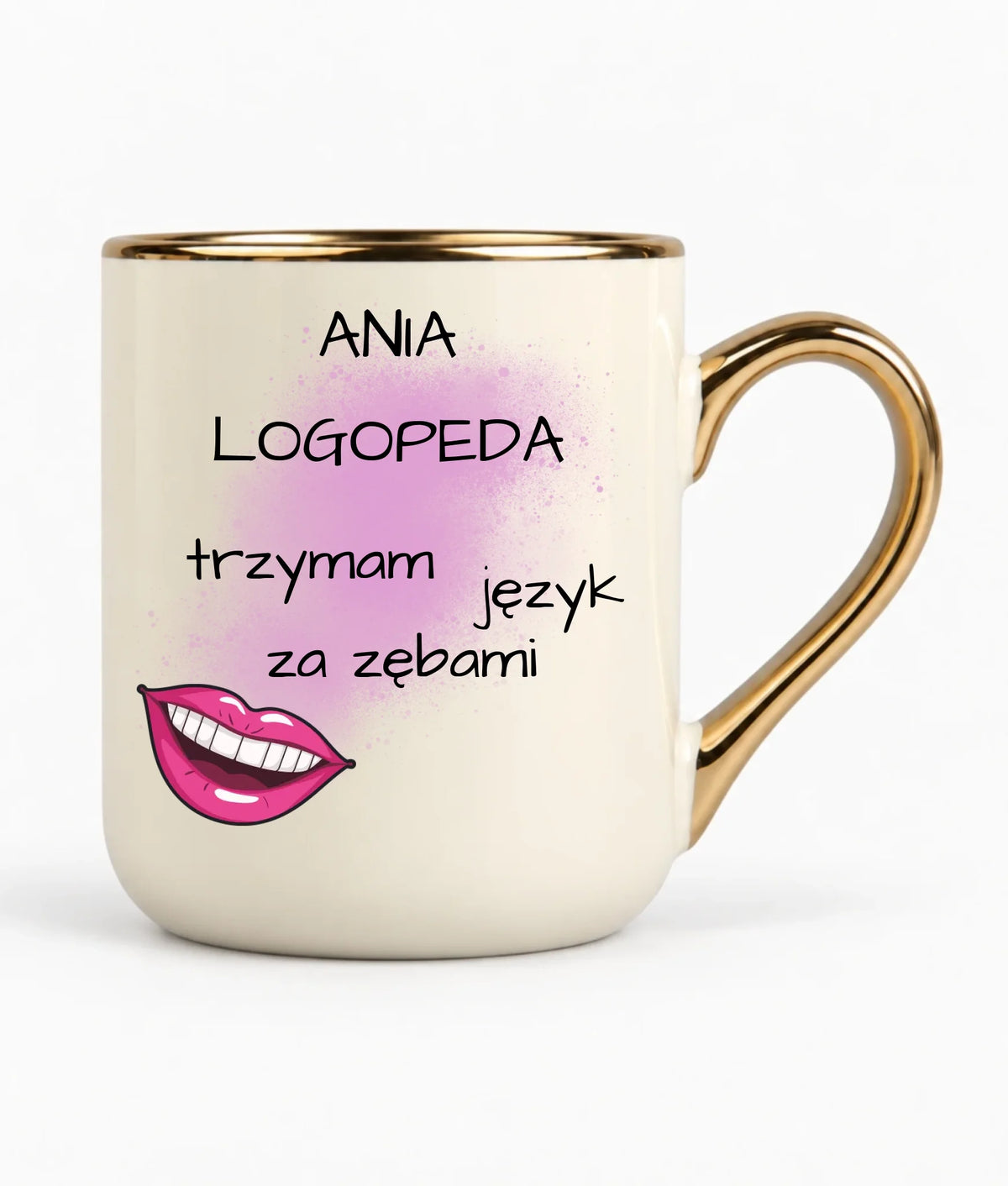 Logopeda | Kubek elegant z imieniem na prezent dla logopedy N24