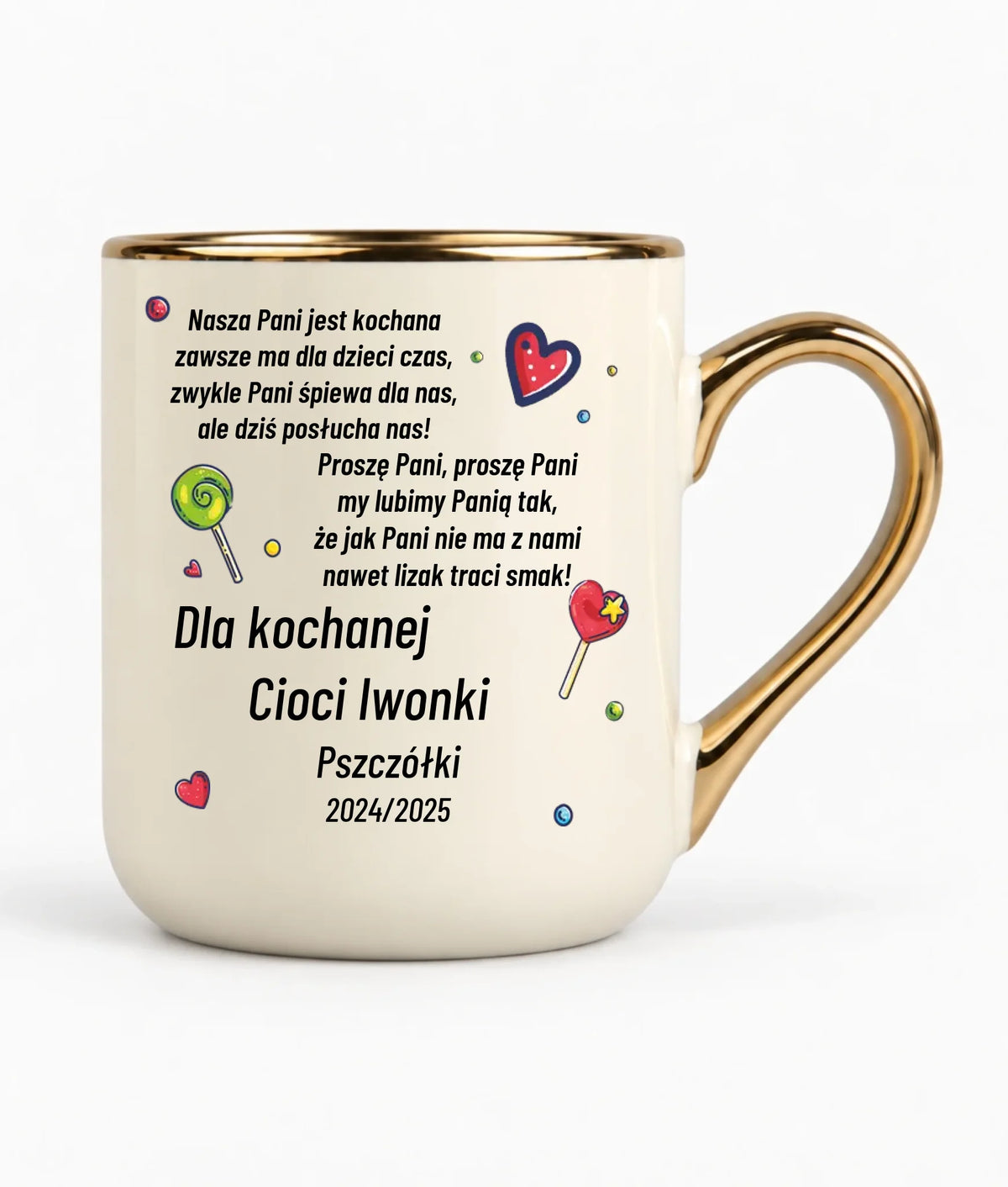 Kubek elegant z wierszykiem dla przedszkolanki na prezent Zakończenie Przedszkola N16