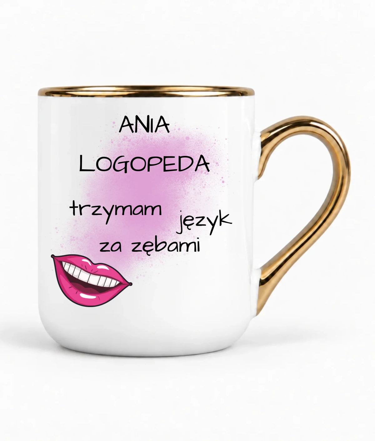 Logopeda | Kubek elegant z imieniem na prezent dla logopedy N24