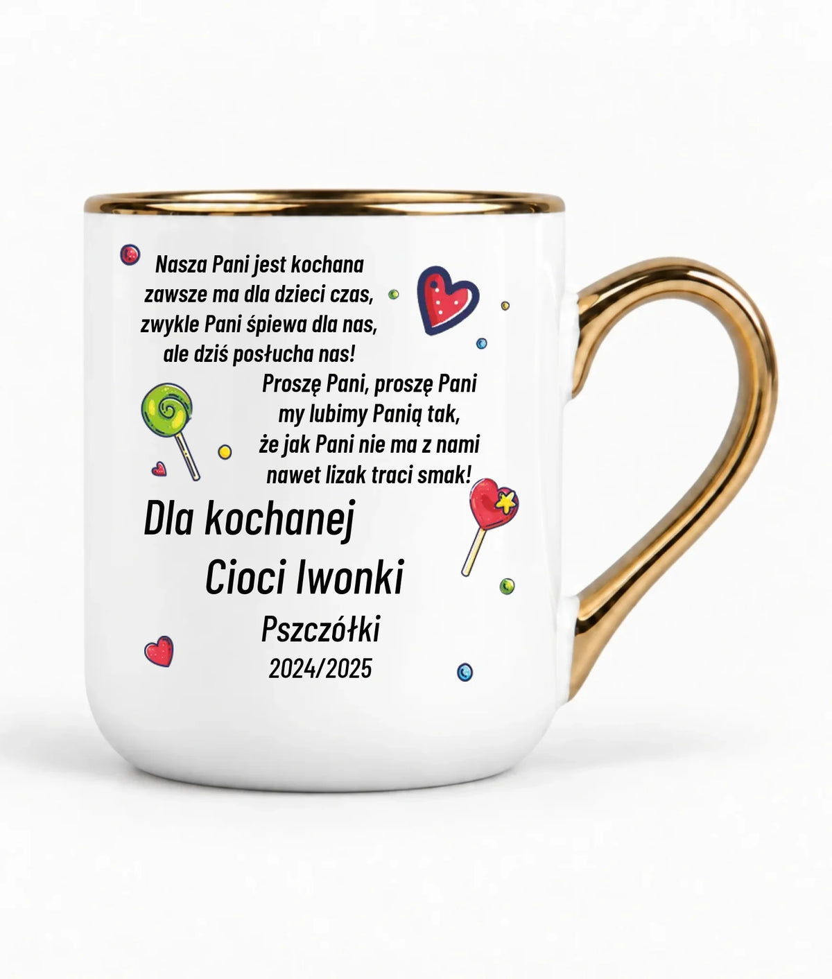 Kubek elegant z wierszykiem dla przedszkolanki na prezent Zakończenie Przedszkola N16