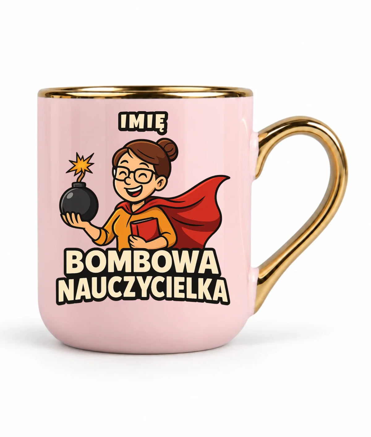 Bombowa nauczycielka | Kubek elegant z imieniem na prezent N25