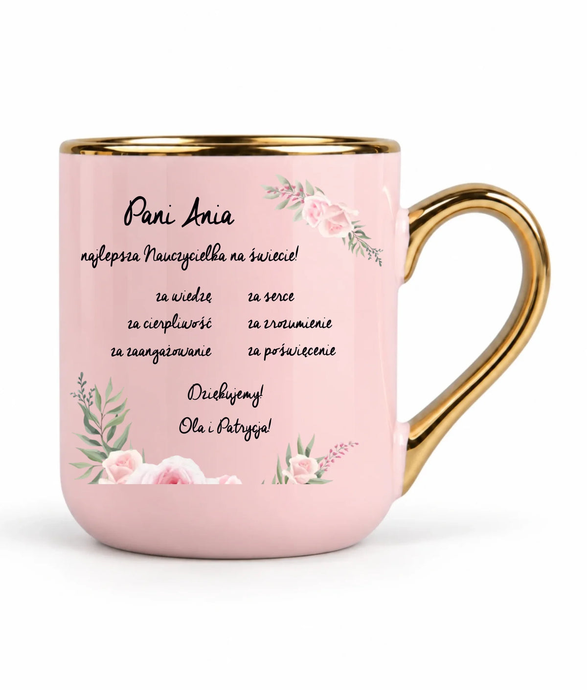 Podziękowanie dla najlepszej nauczycielki na prezent | Kubek elegant dla nauczyciela N05