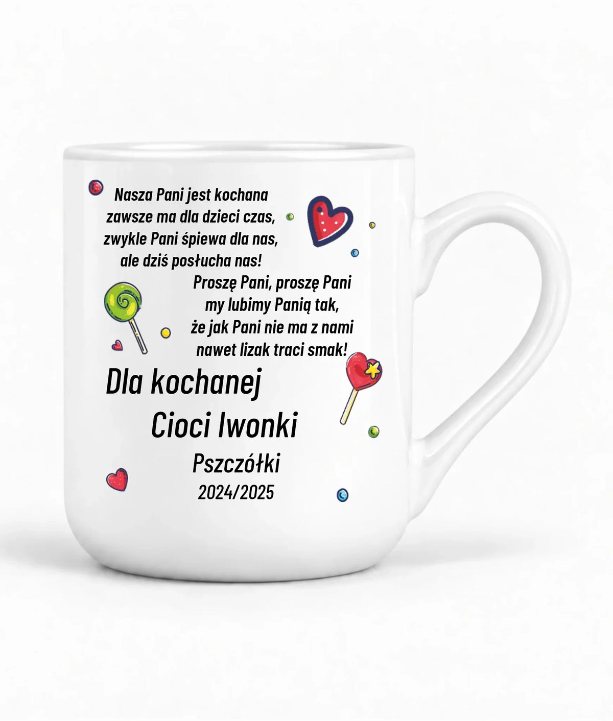 Kubek elegant z wierszykiem dla przedszkolanki na prezent Zakończenie Przedszkola N16