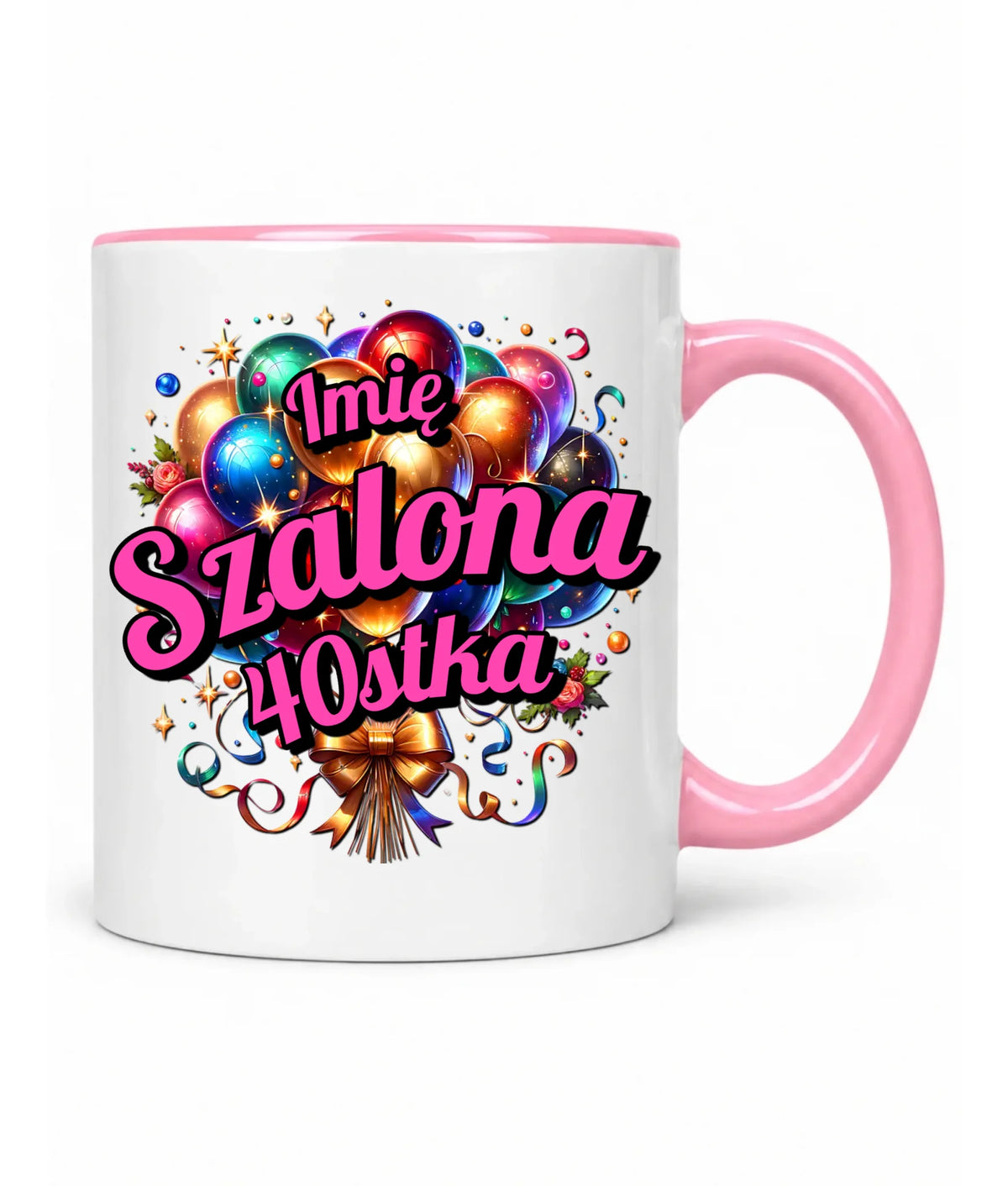 Szalona 40stka - personalizacja | Kubek na urodziny dla niej U14