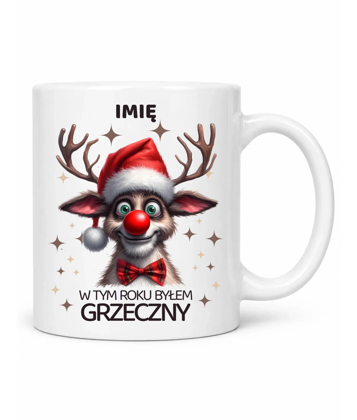 Kubek świąteczny - Renifer W tym roku byłem grzeczny - personalizowany BN96