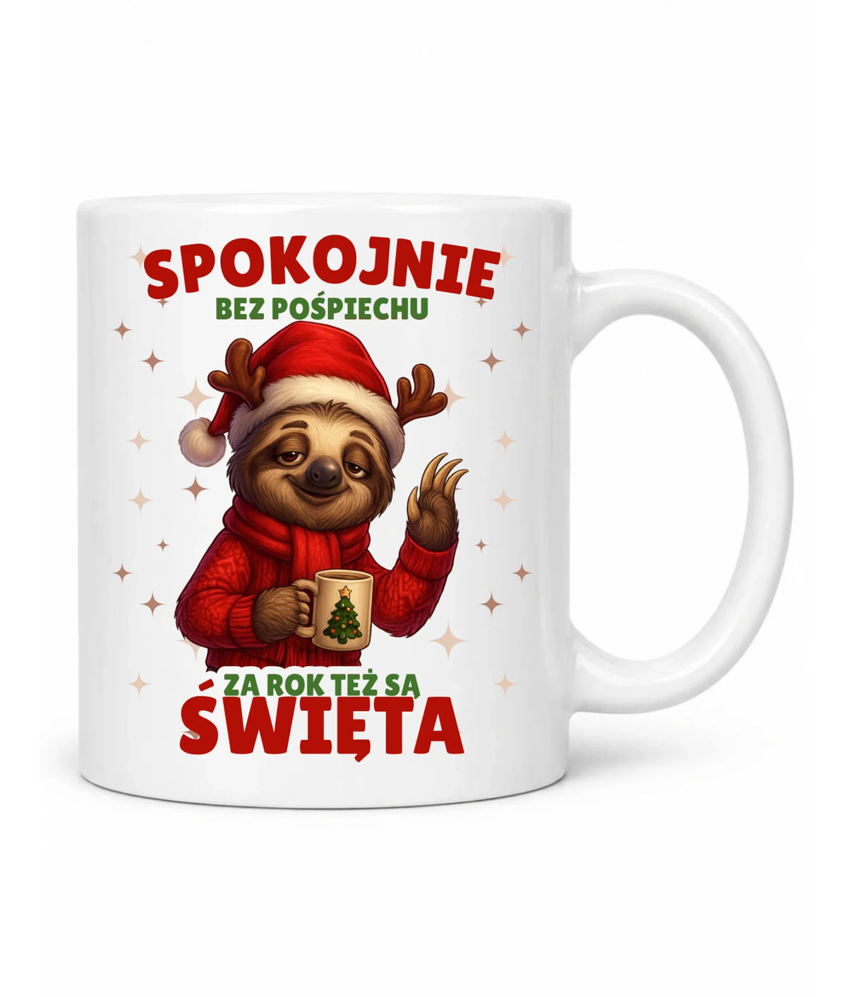 Kubek świąteczny - Leniwiec Za rok też są święta BN92